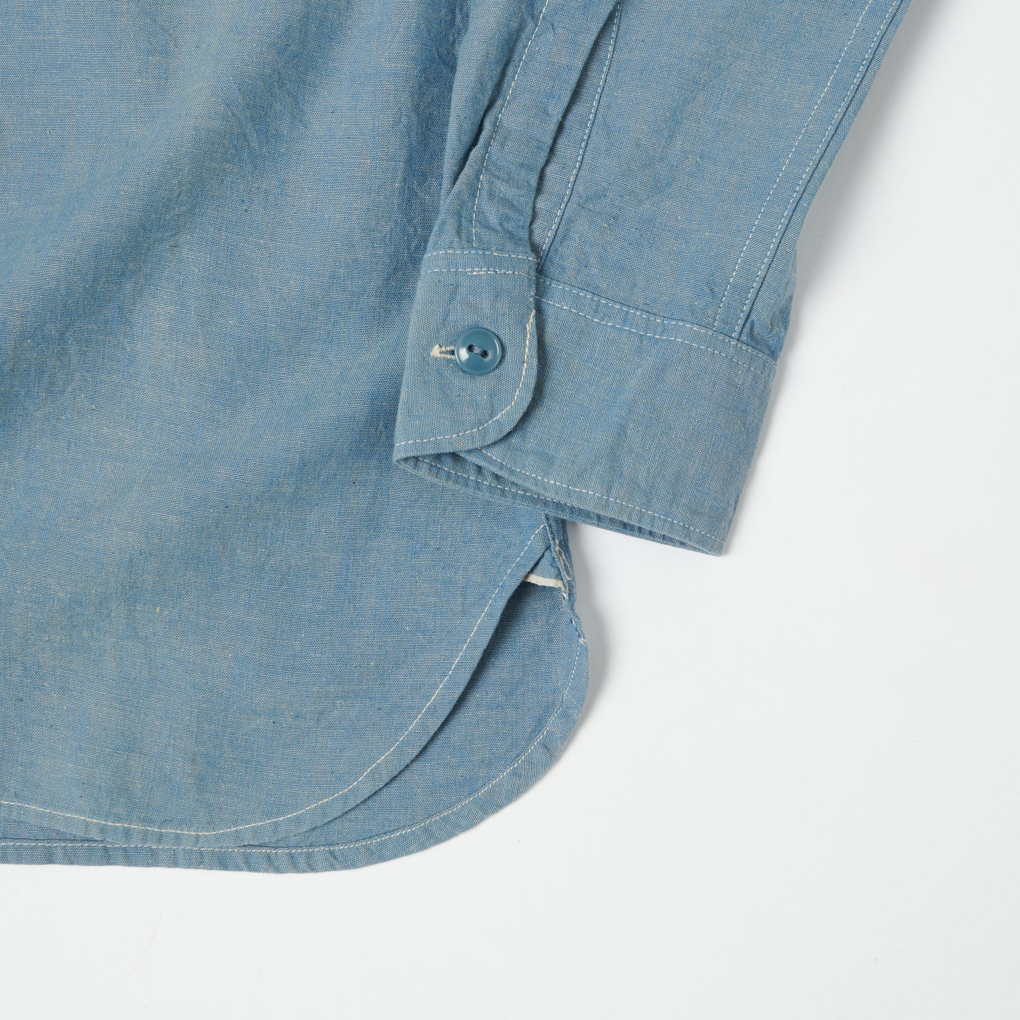 FULLCOUNT 4810 5oz Chambray Work Shirt - Light Blue - Image 4