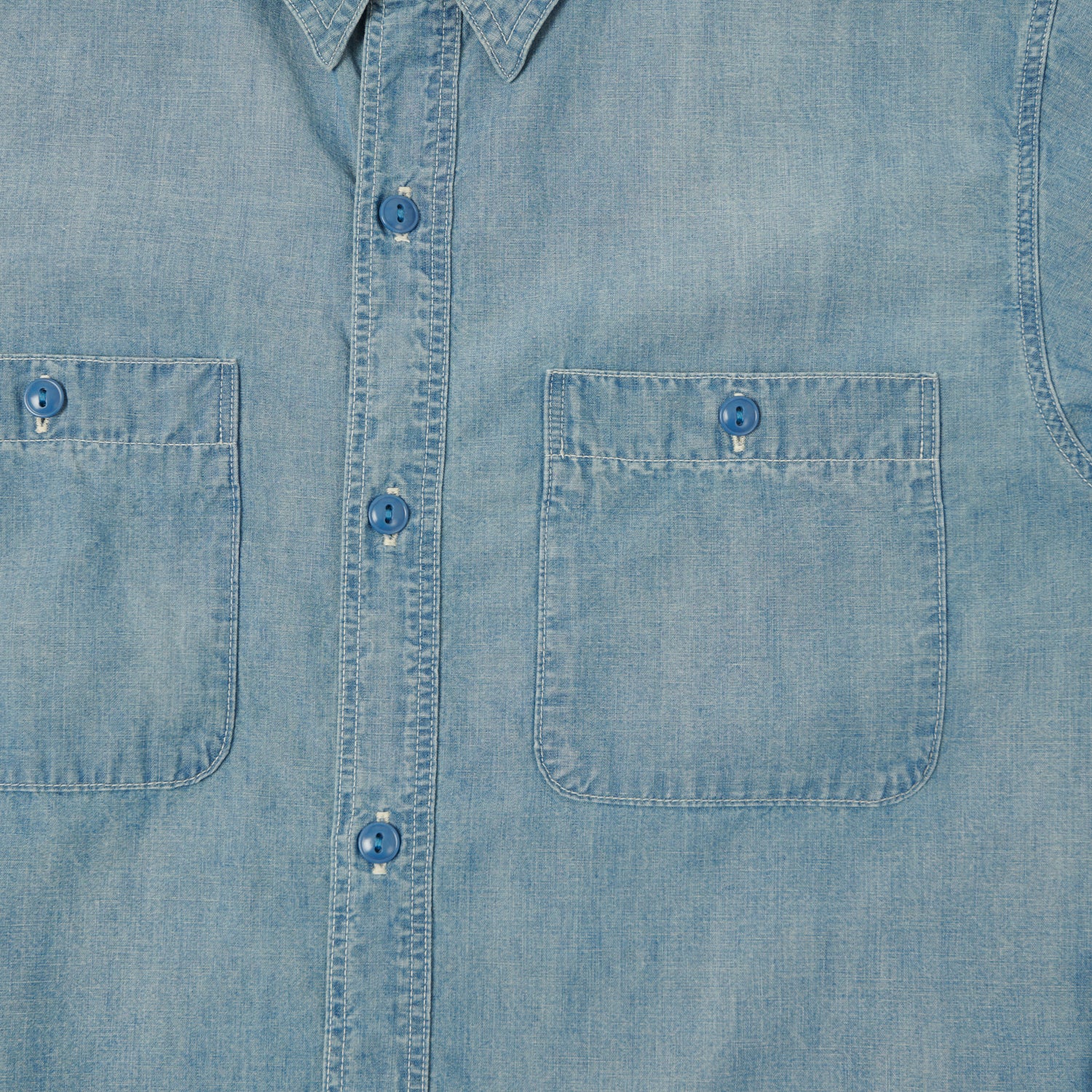 FULLCOUNT 4810 5oz Chambray Work Shirt - Heavy Wash - Image 6