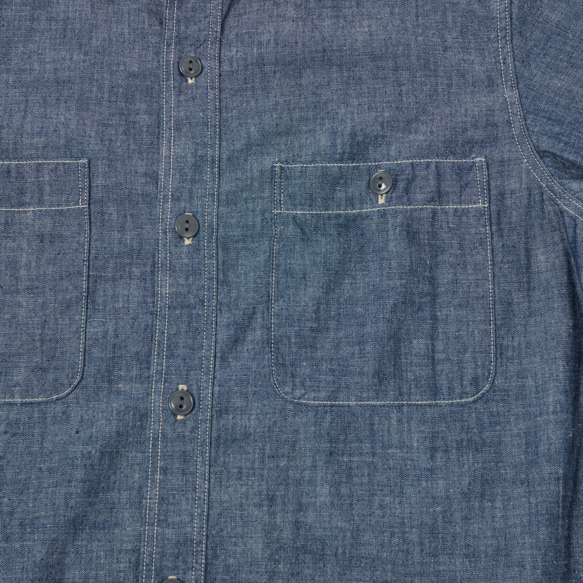 FULLCOUNT 4821 5oz Chambray Work Shirt - Indigo Blue - Image 3