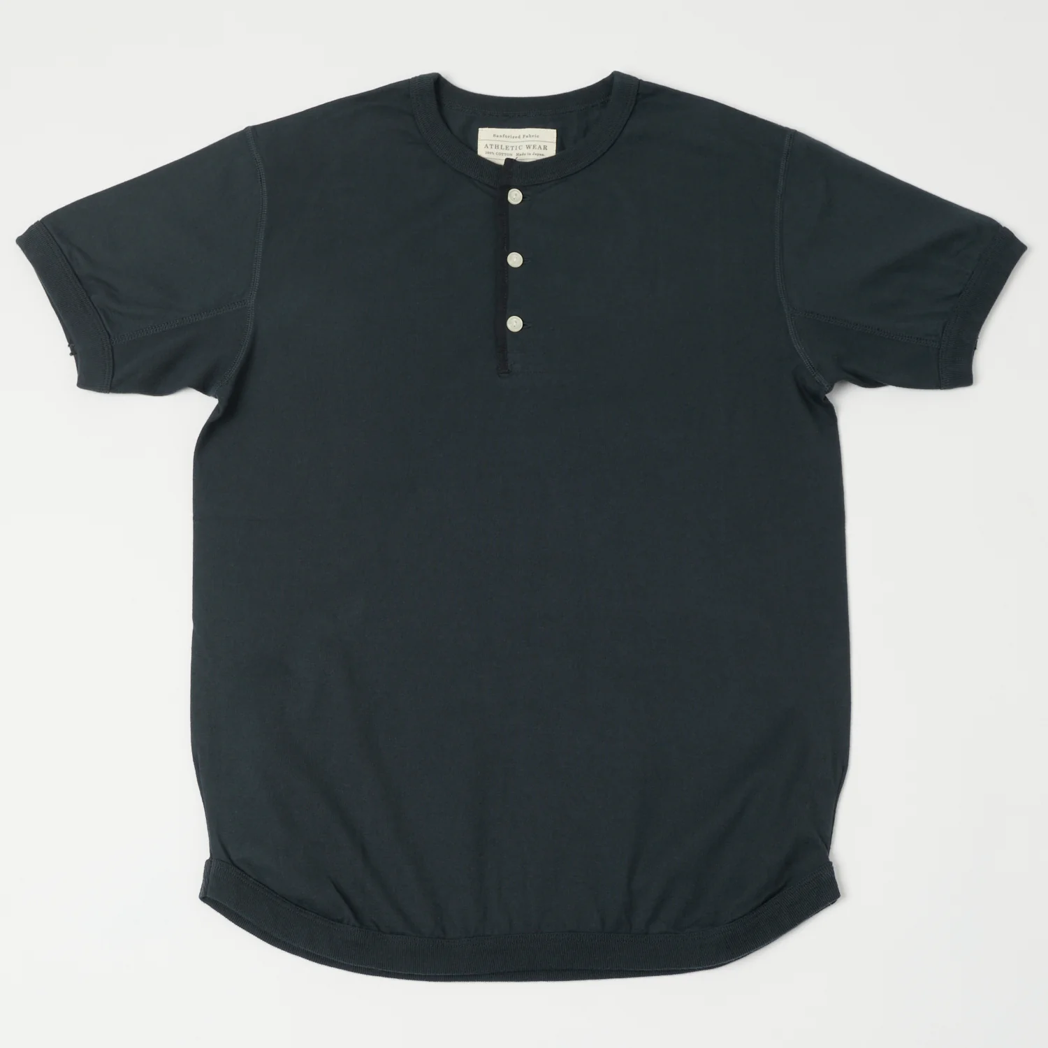 FULLCOUNT 5222H Flat Seam Heavyweight Henley - Ink Black