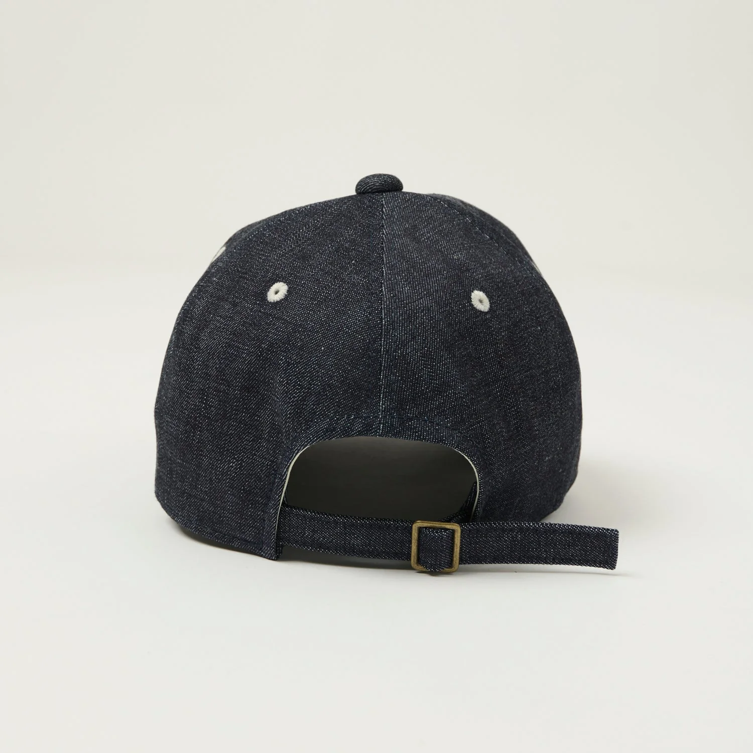 Full Count 6843 Six Panel Denim Baseball ’F’ Letterman Cap - Indigo Blue - Image 3