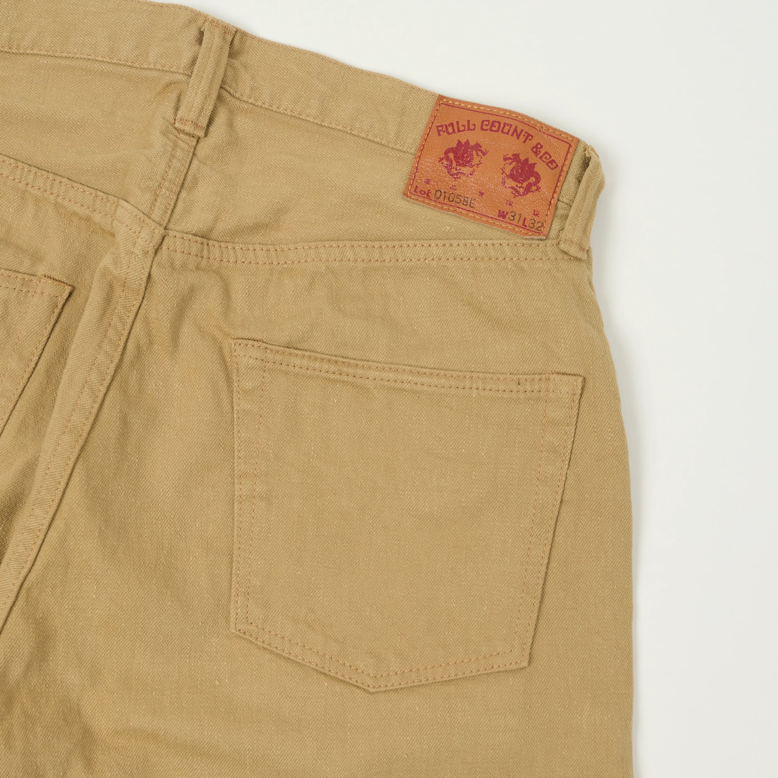 FULLCOUNT 0105 12oz Wide Straight Jean - Beige - Image 6