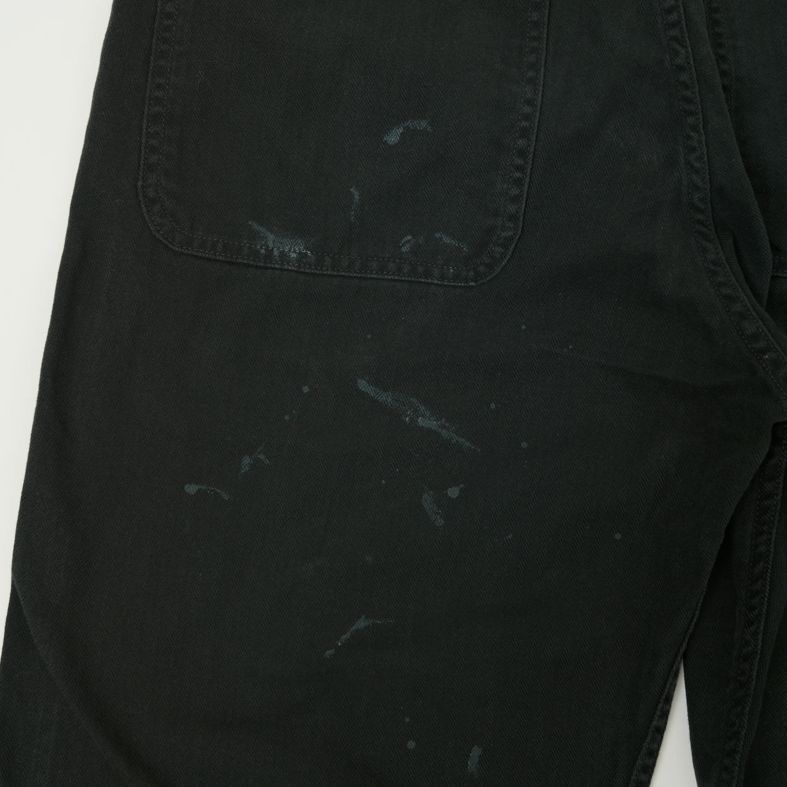 FULLCOUNT 1141 Herringbone Twill 'Vintage Effect' U. S. Navy Seamens Trousers - Black - Image 3