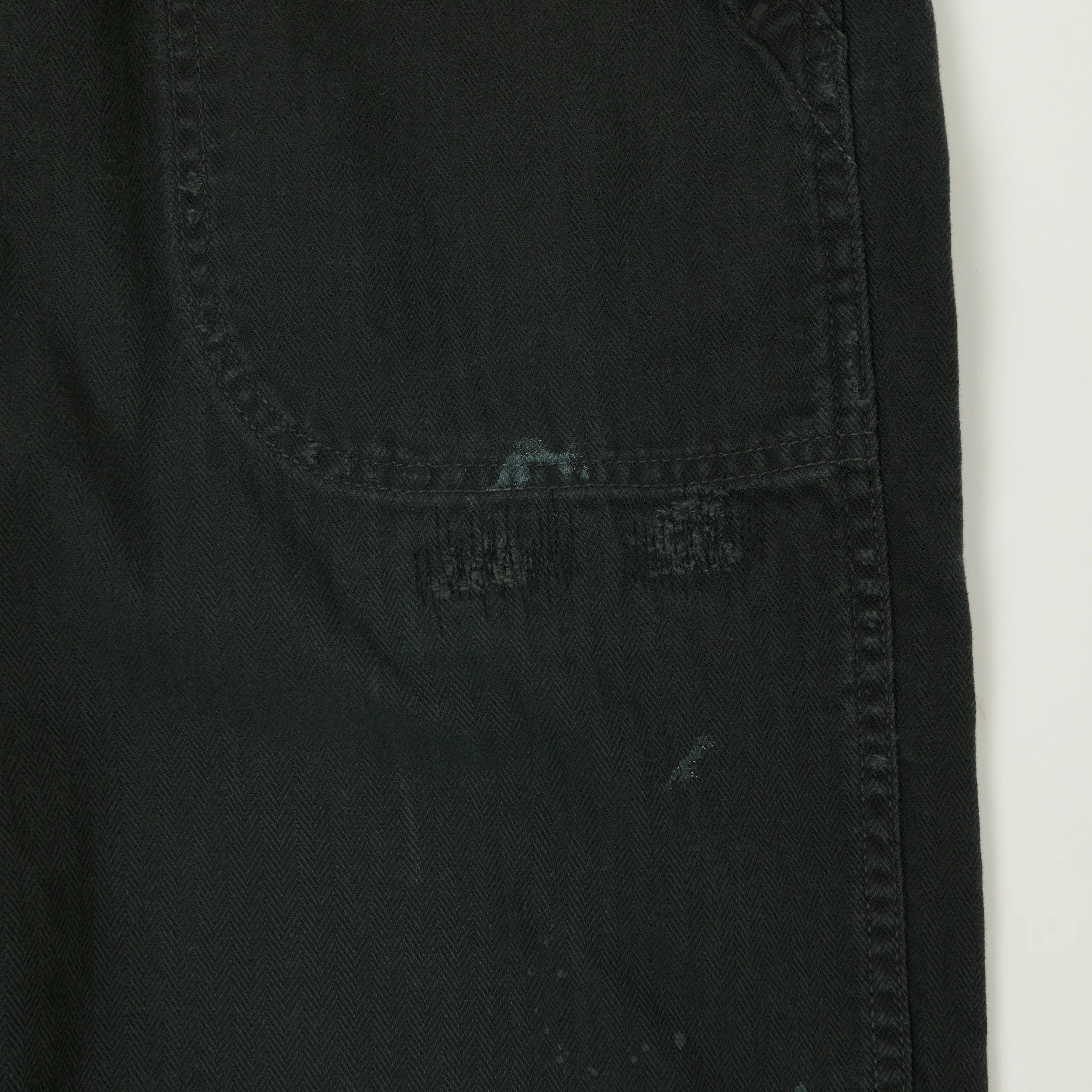 FULLCOUNT 1141 Herringbone Twill 'Vintage Effect' U. S. Navy Seamens Trousers - Black - Image 6