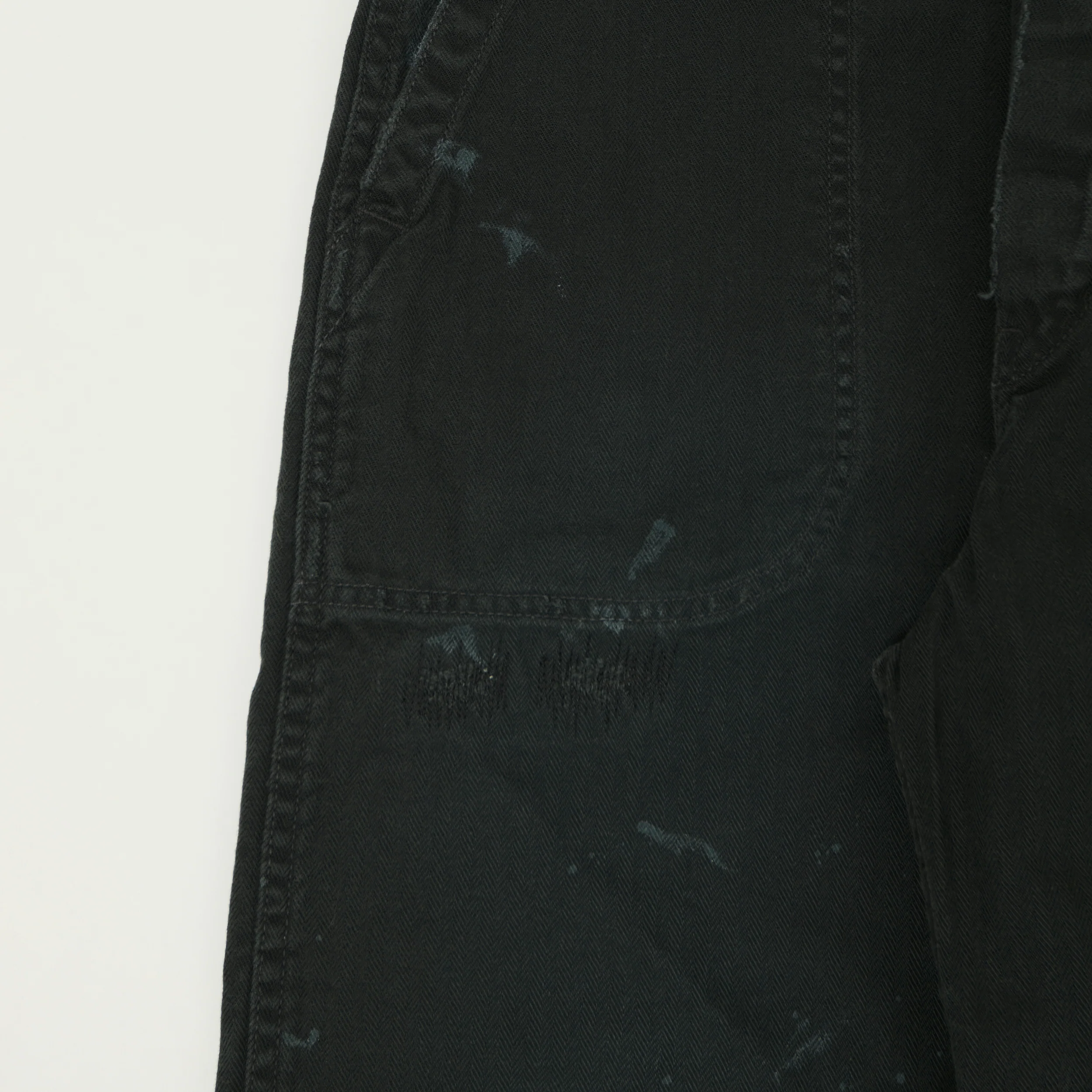 FULLCOUNT 1141 Herringbone Twill 'Vintage Effect' U. S. Navy Seamens Trousers - Black - Image 7
