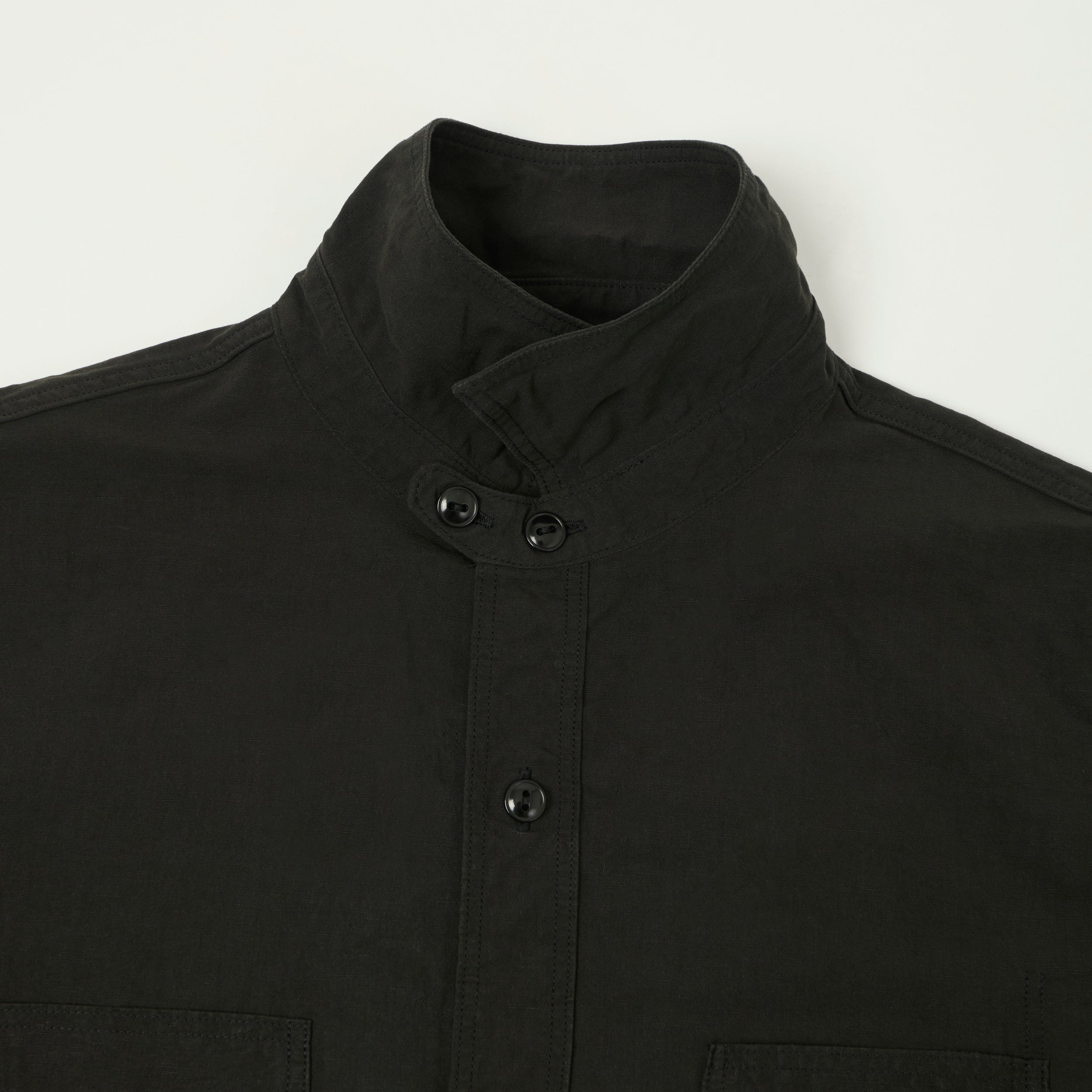 FULLCOUNT 4091L 1920s Cotton/Linen Farmers Shirt - Black - Image 3