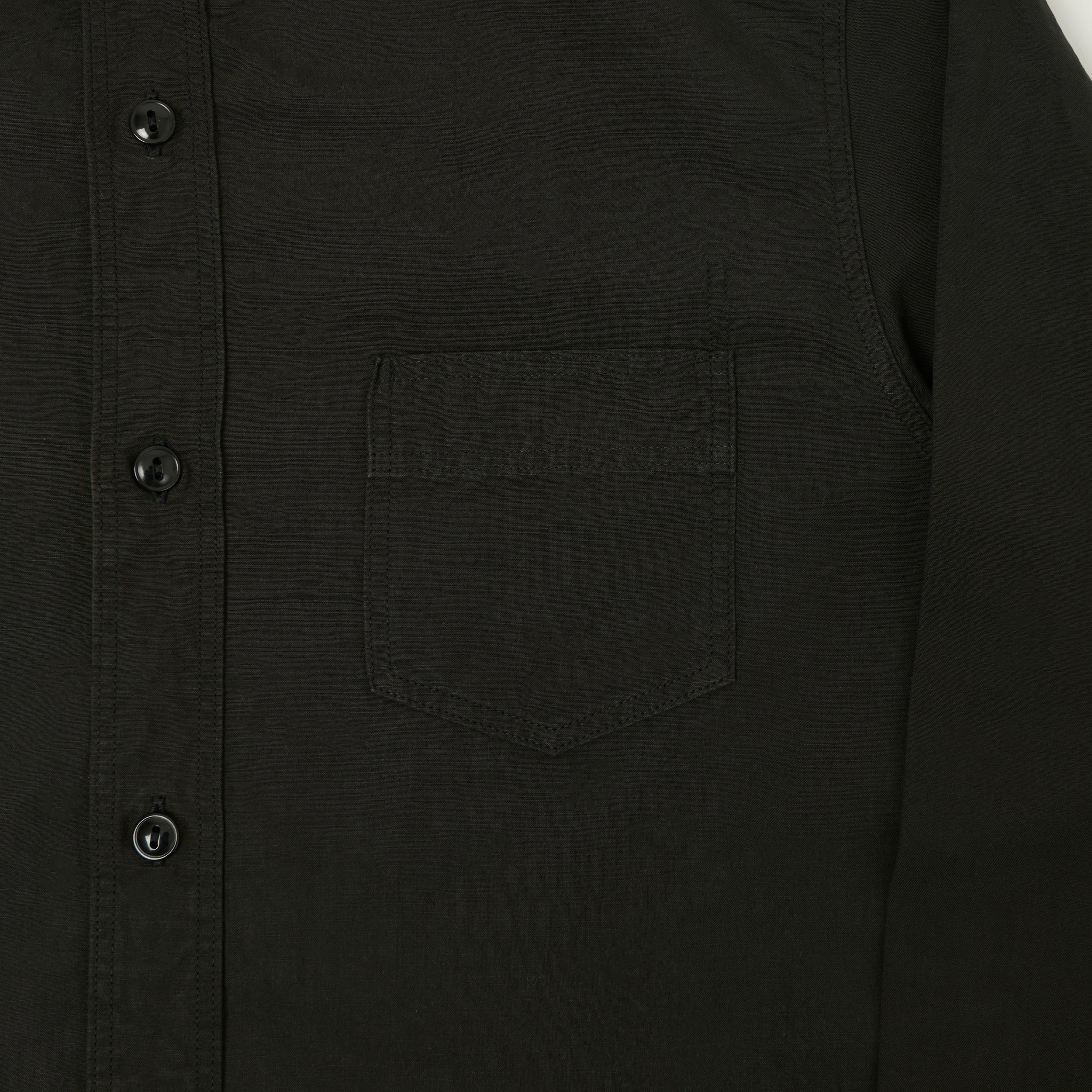 FULLCOUNT 4091L 1920s Cotton/Linen Farmers Shirt - Black - Image 4