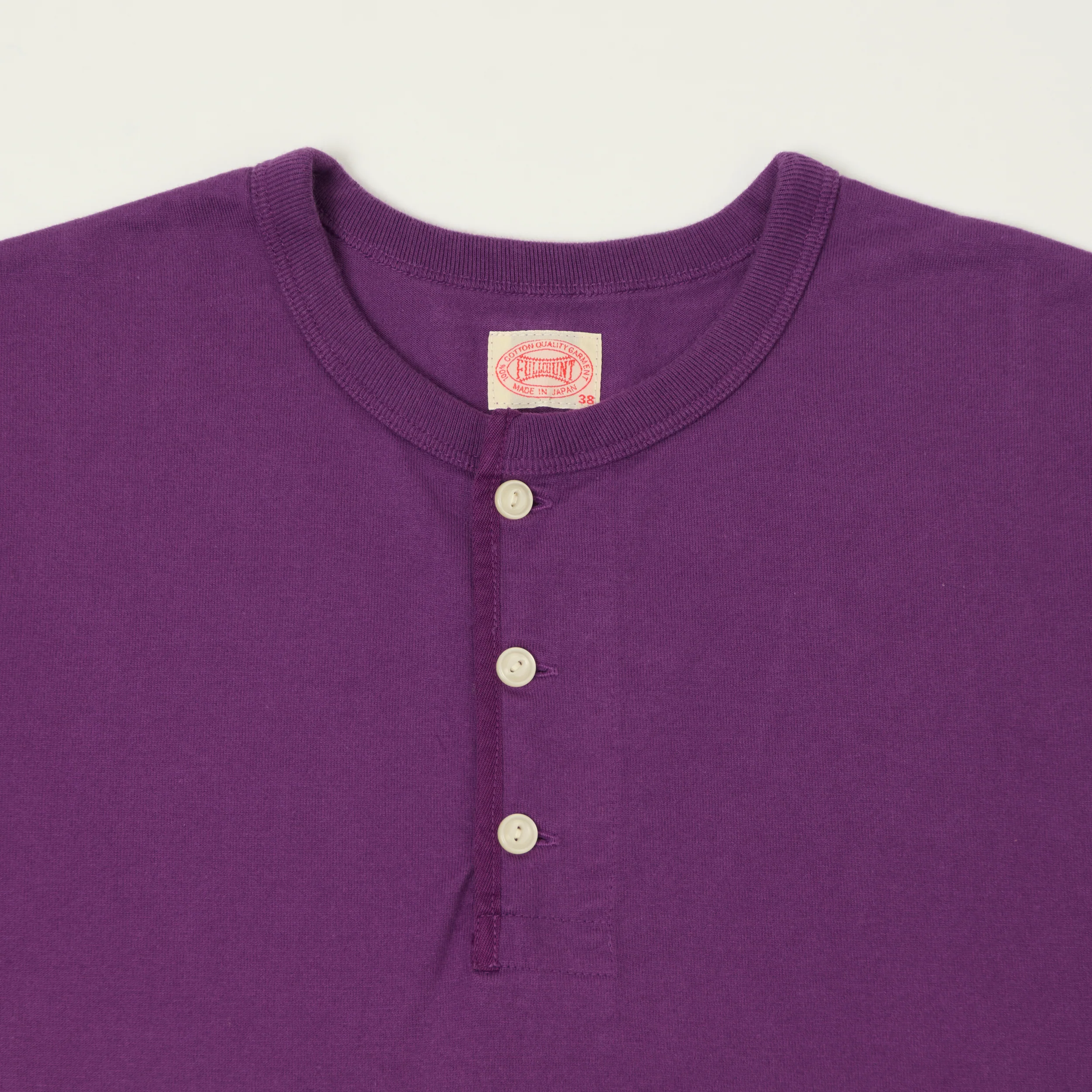 FULLCOUNT 5222H Flat Seam Heavyweight Henley - Purple - Image 2