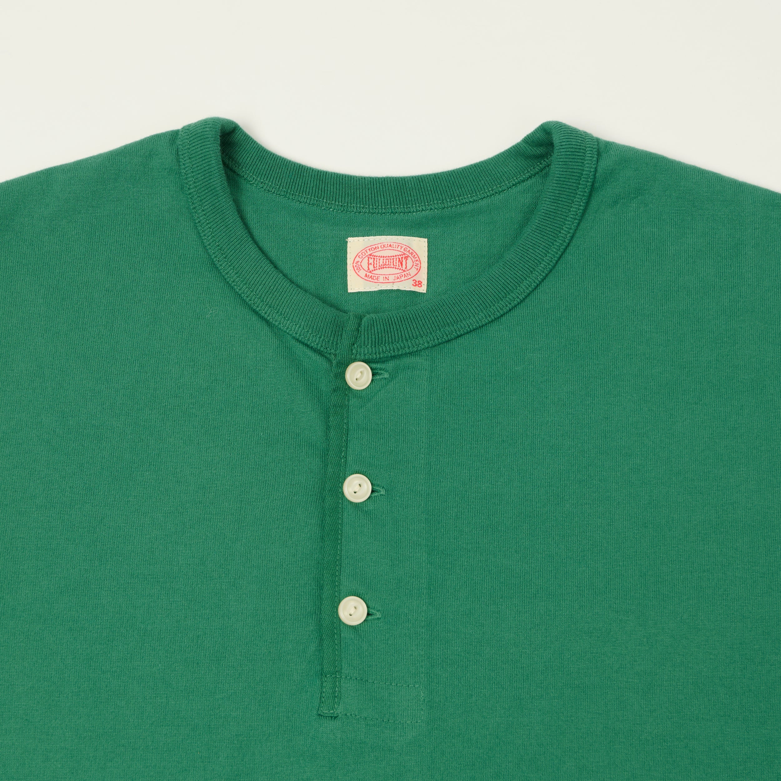 FULLCOUNT 5222LH Flat Seam Heavyweight Henley - Green - Image 2