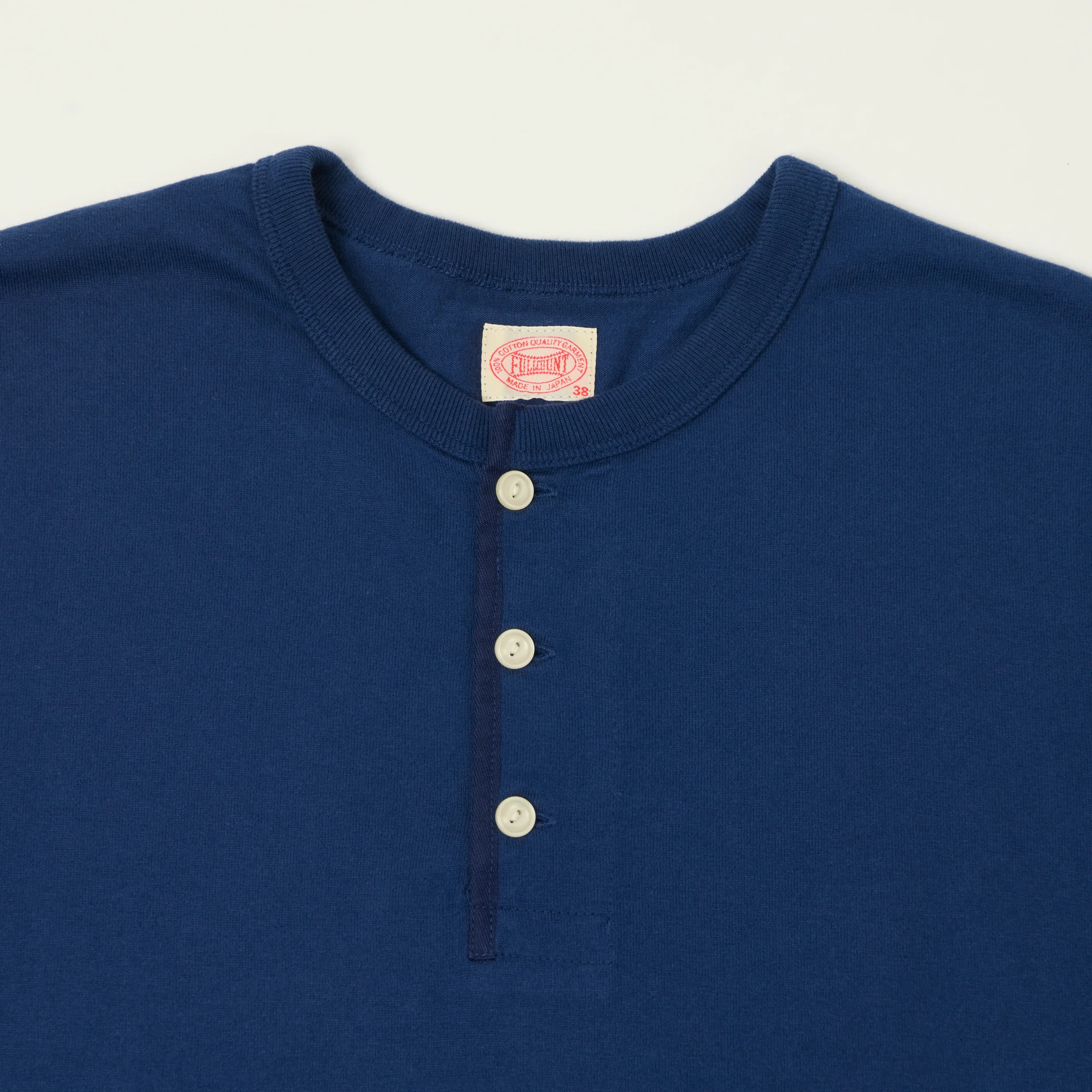 FULLCOUNT 5222LH Flat Seam Heavyweight Henley - Navy - Image 2