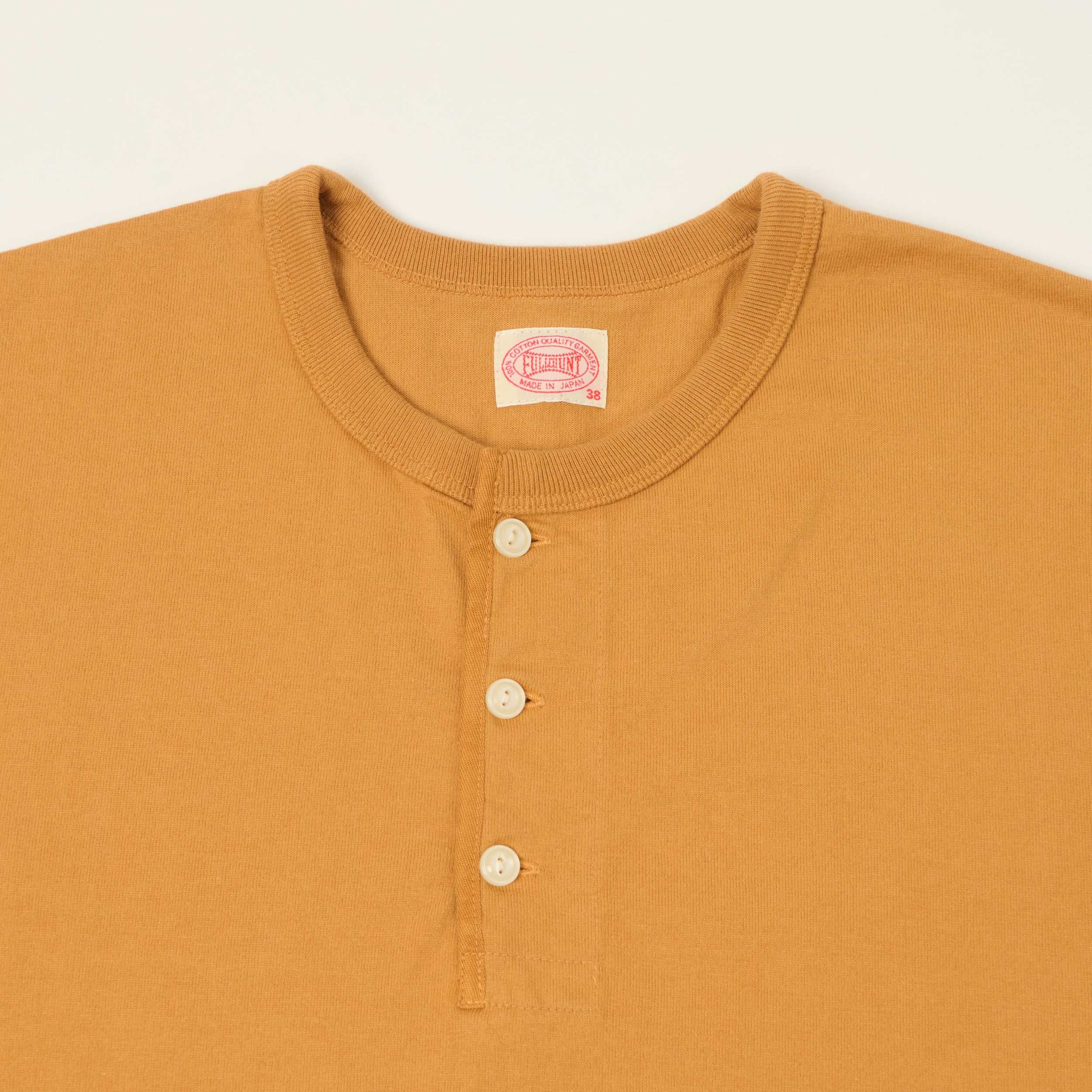 FULLCOUNT 5222LH Flat Seam Heavyweight Henley - Saffron - Image 2