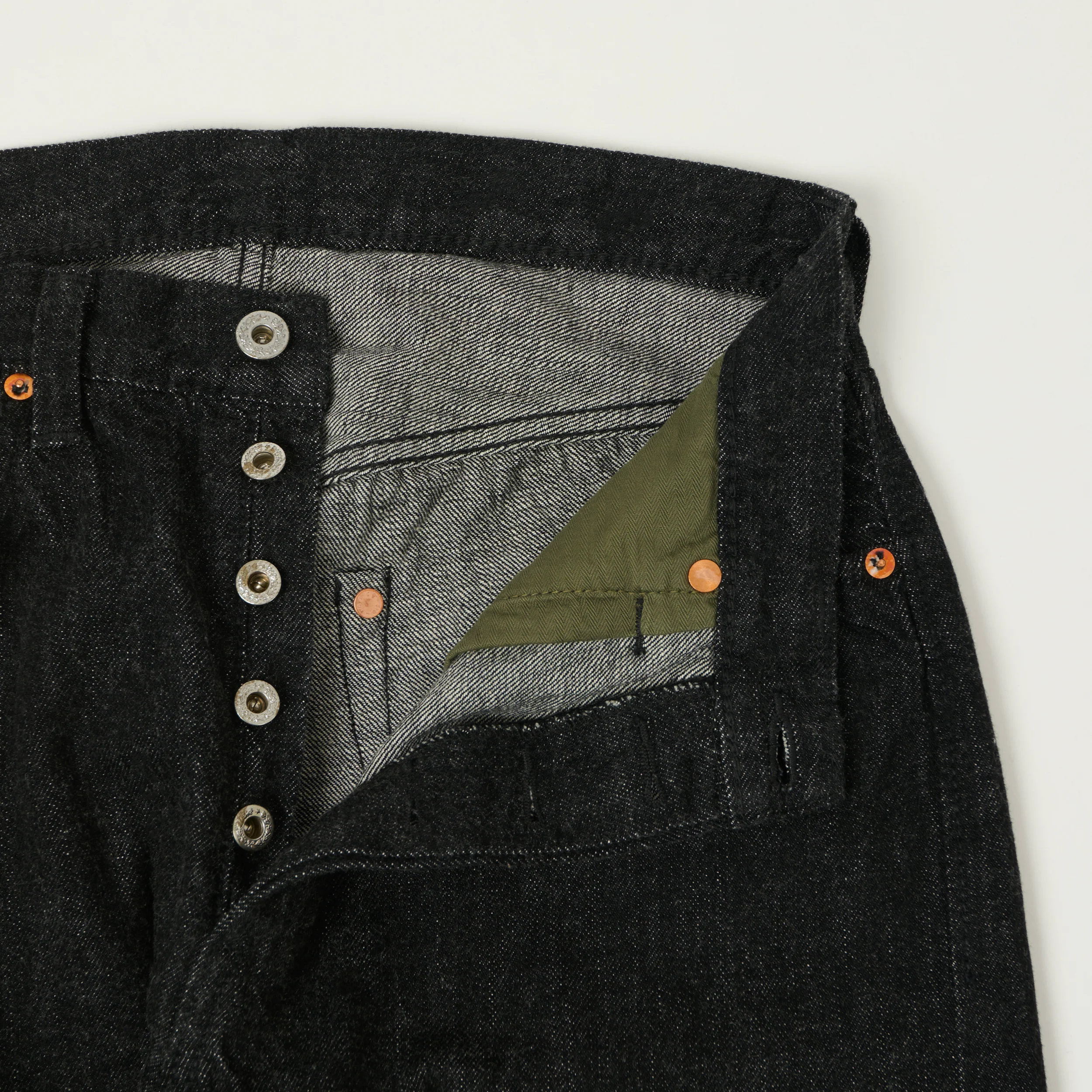FULLCOUNT S0105 11.5oz WWII Model Wide Straight Jean - Black - Image 5