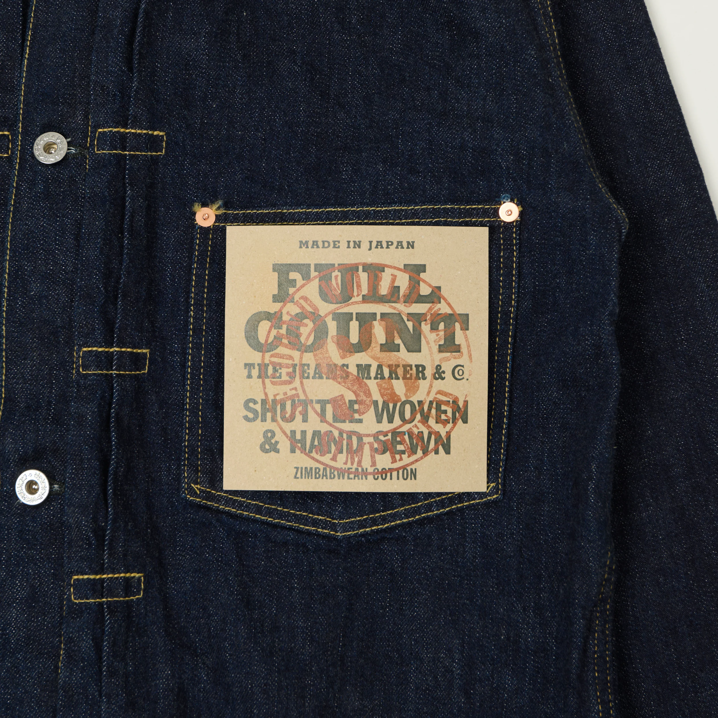 FULLCOUNT 2107 11.5oz WWII Model Type I Denim Jacket - One Wash - Image 4