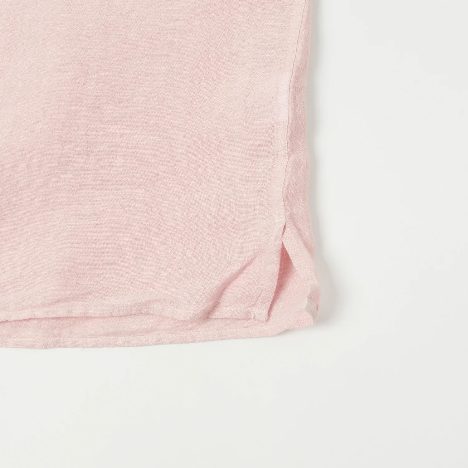 Hartford 'Palm' Camp Collar Linen Shirt - Faded Pink - Image 4