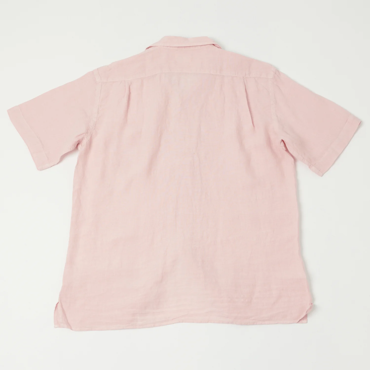 Hartford 'Palm' Camp Collar Linen Shirt - Faded Pink - Image 6