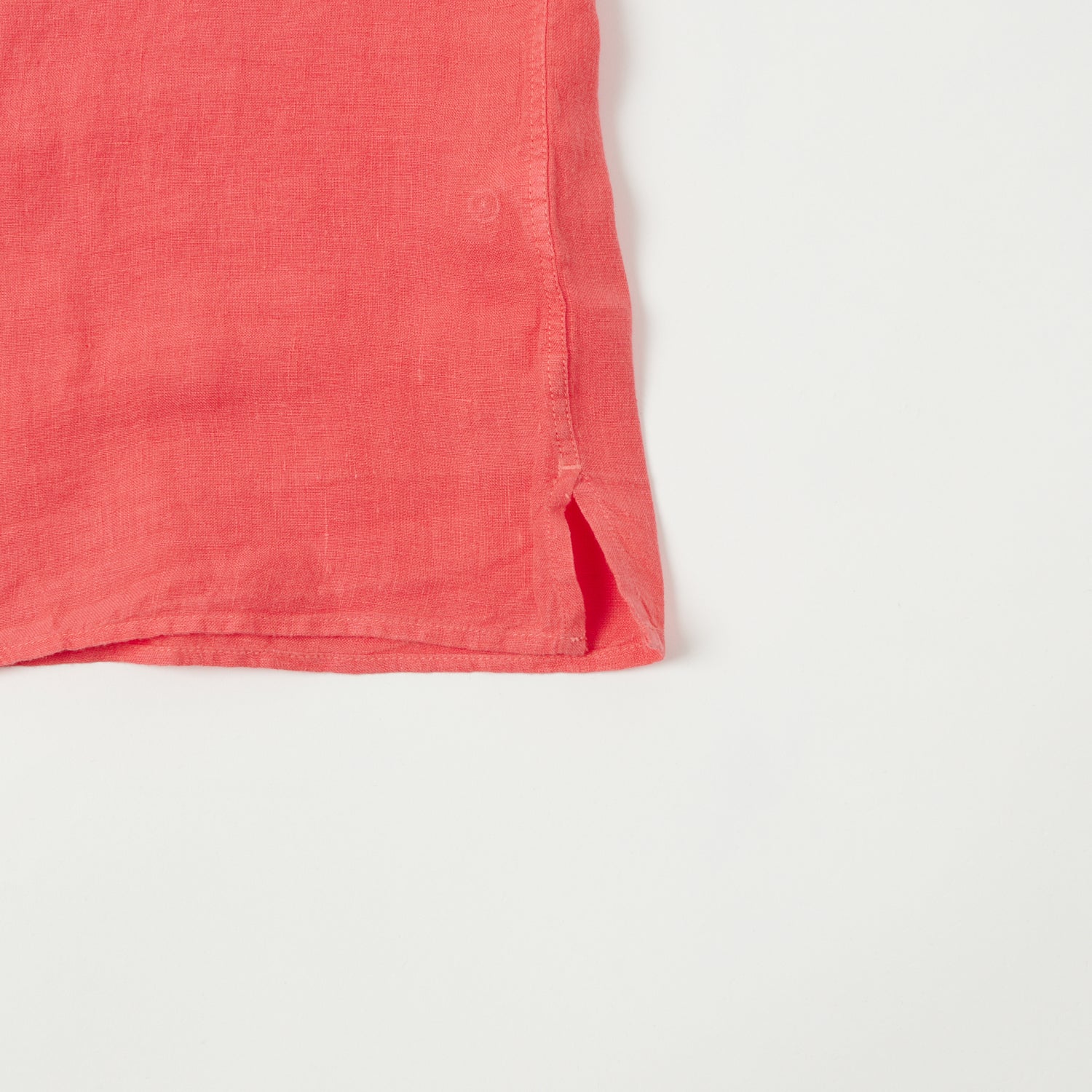 Hartford 'Palm' Camp Collar Linen Shirt - Faded Red - Image 4