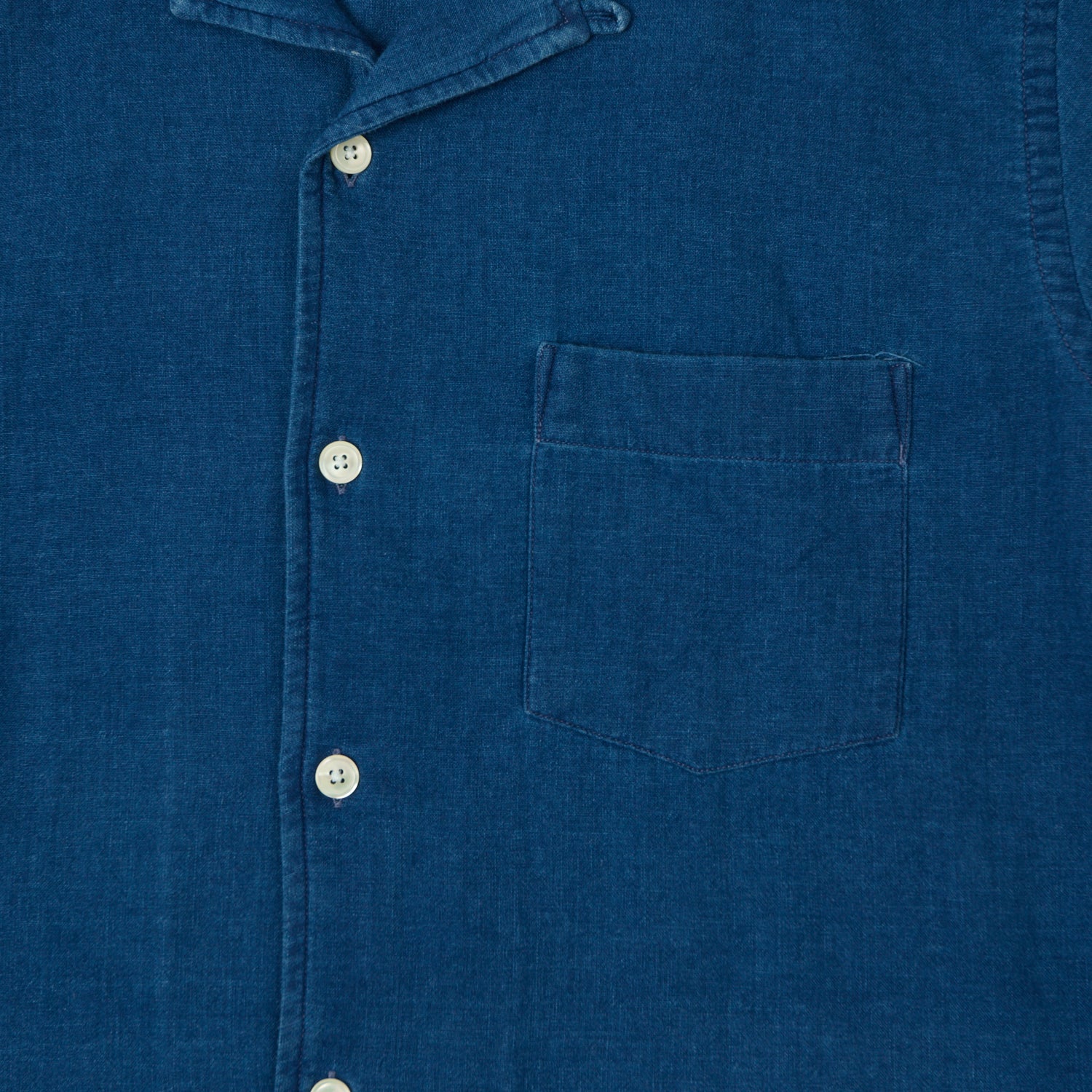 Hartford 'Palm' Camp Collar Shirt - Indigo - Image 3