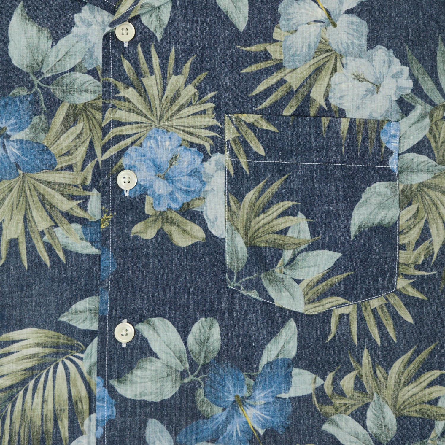 Hartford 'Palm' Camp Collar Hawaiian Shirt - Navy - Image 3