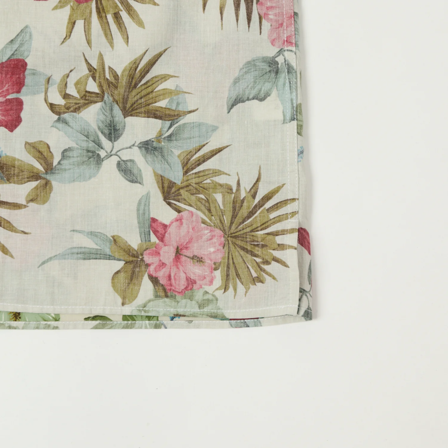 Hartford 'Palm' Camp Collar Hawaiian Shirt - Stone - Image 3