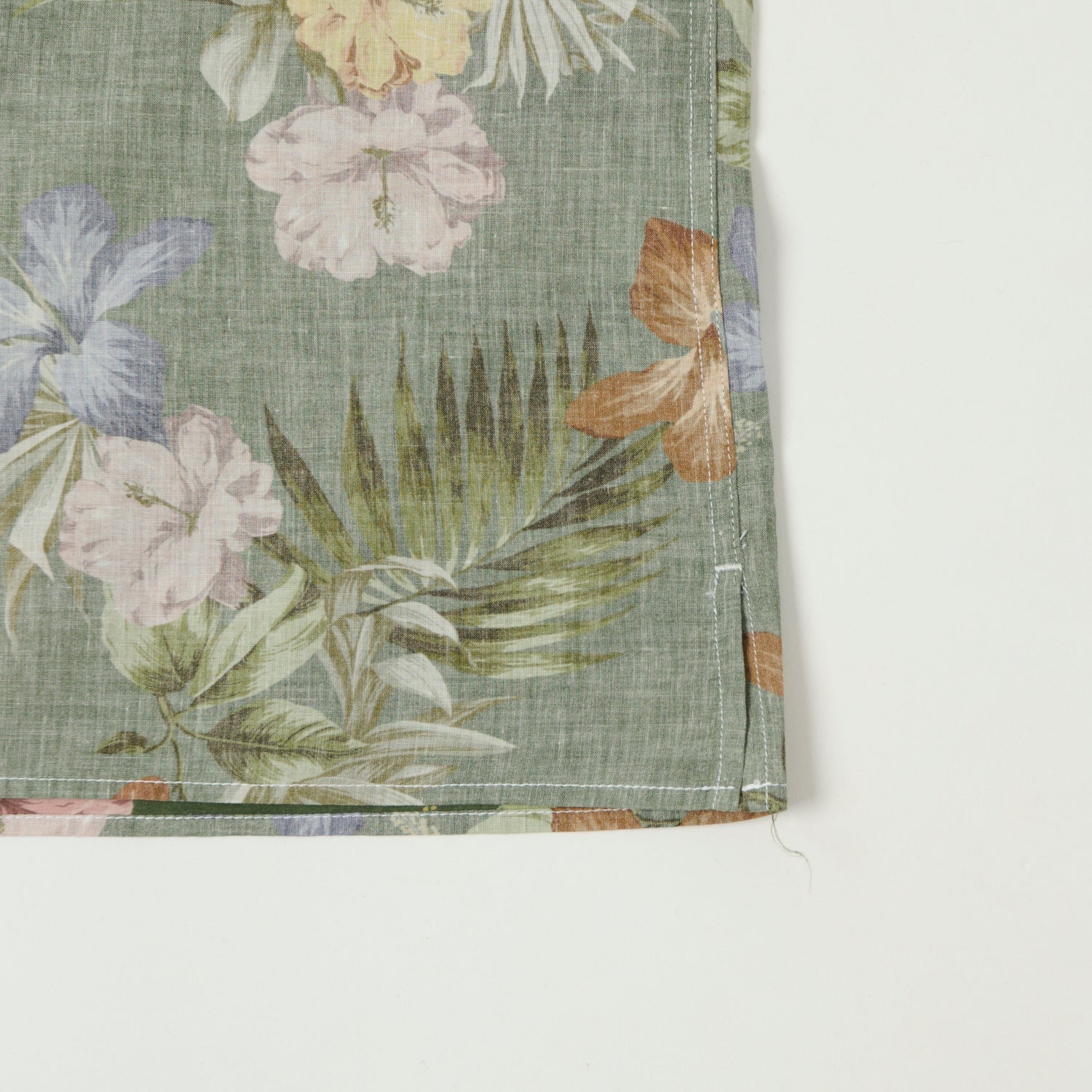 Hartford 'Palm' Camp Collar Hawaiian Shirt - Army - Image 3