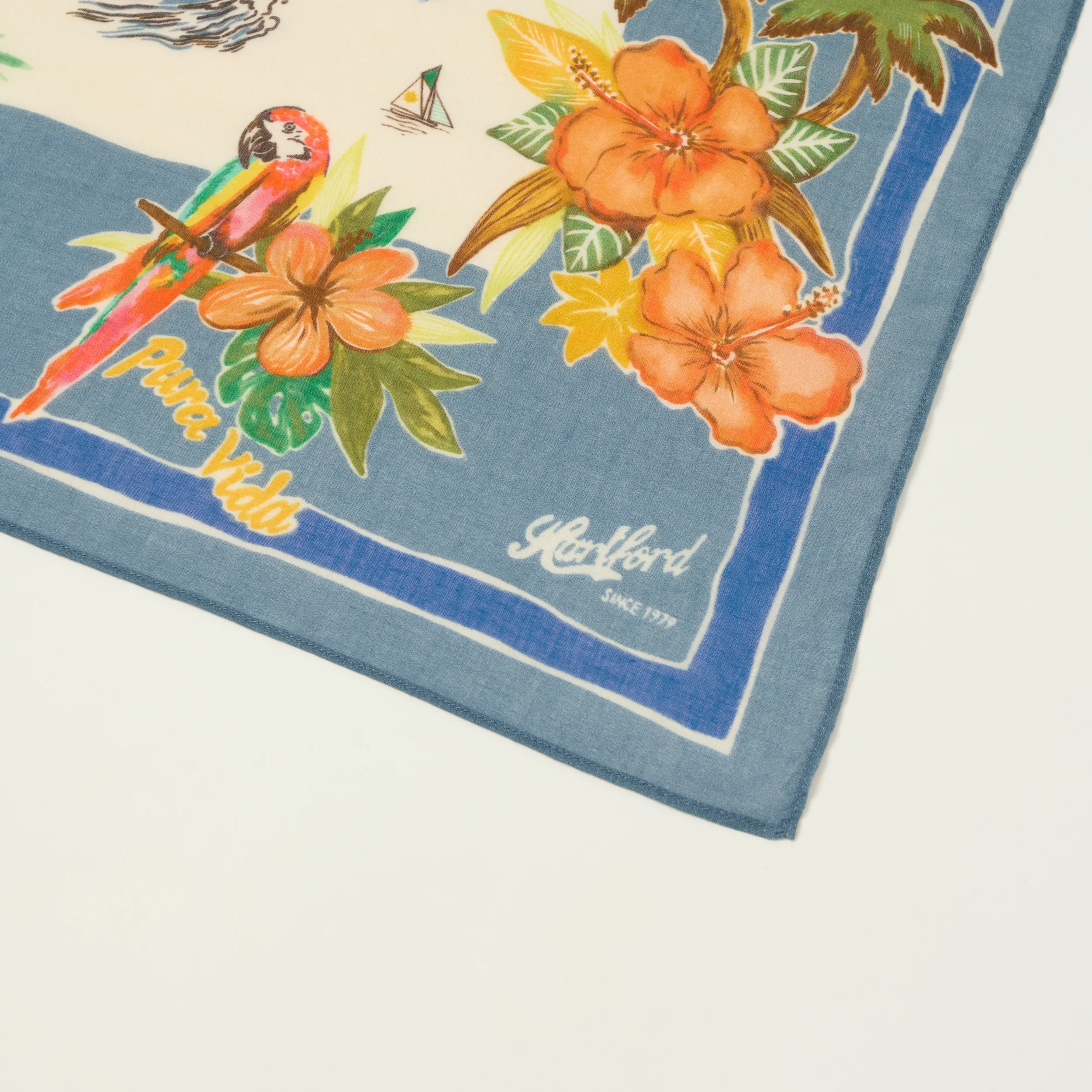 Hartford 'Costa Rica' Souvenir Cotton Bandana - Denim Blue - Image 2