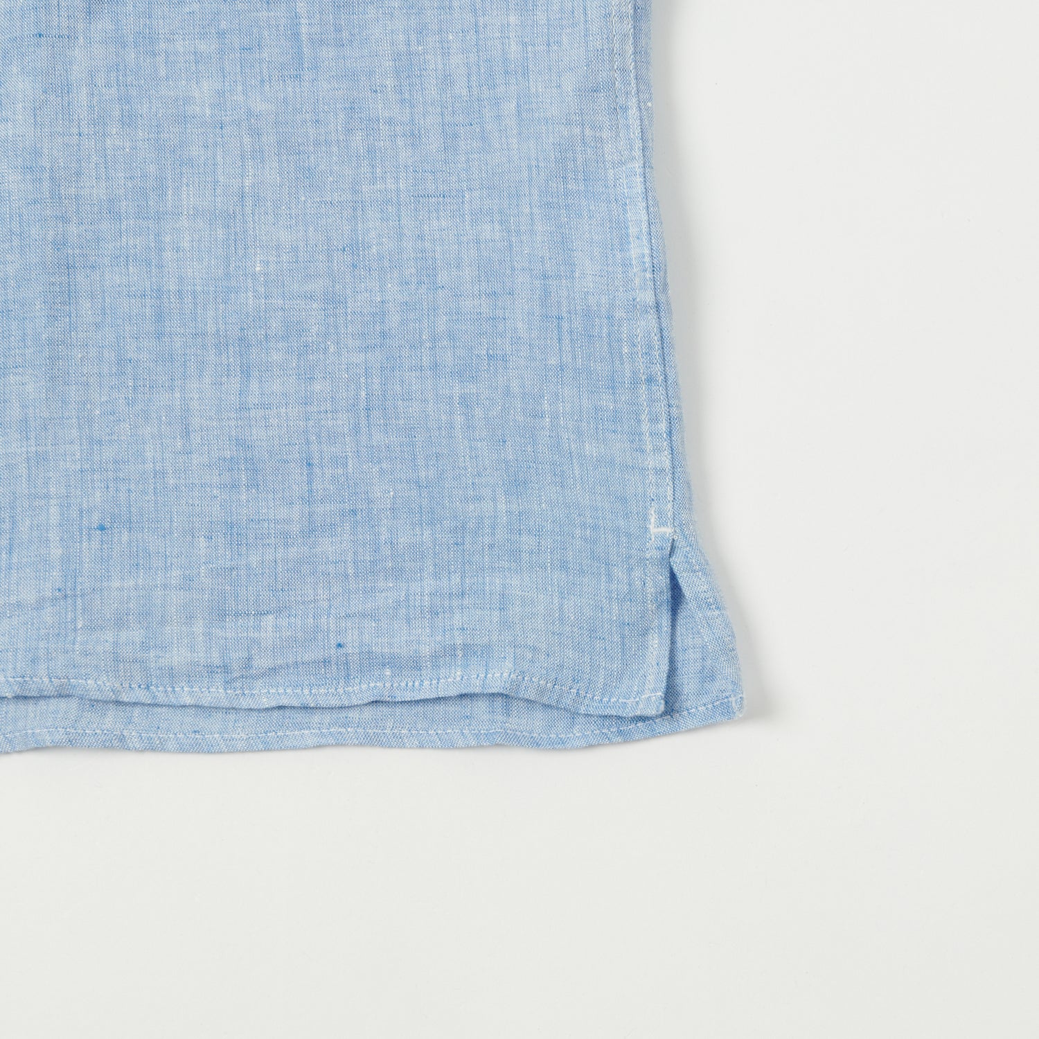 Hartford 'Palm' Camp Collar Linen Shirt - Sky - Image 4