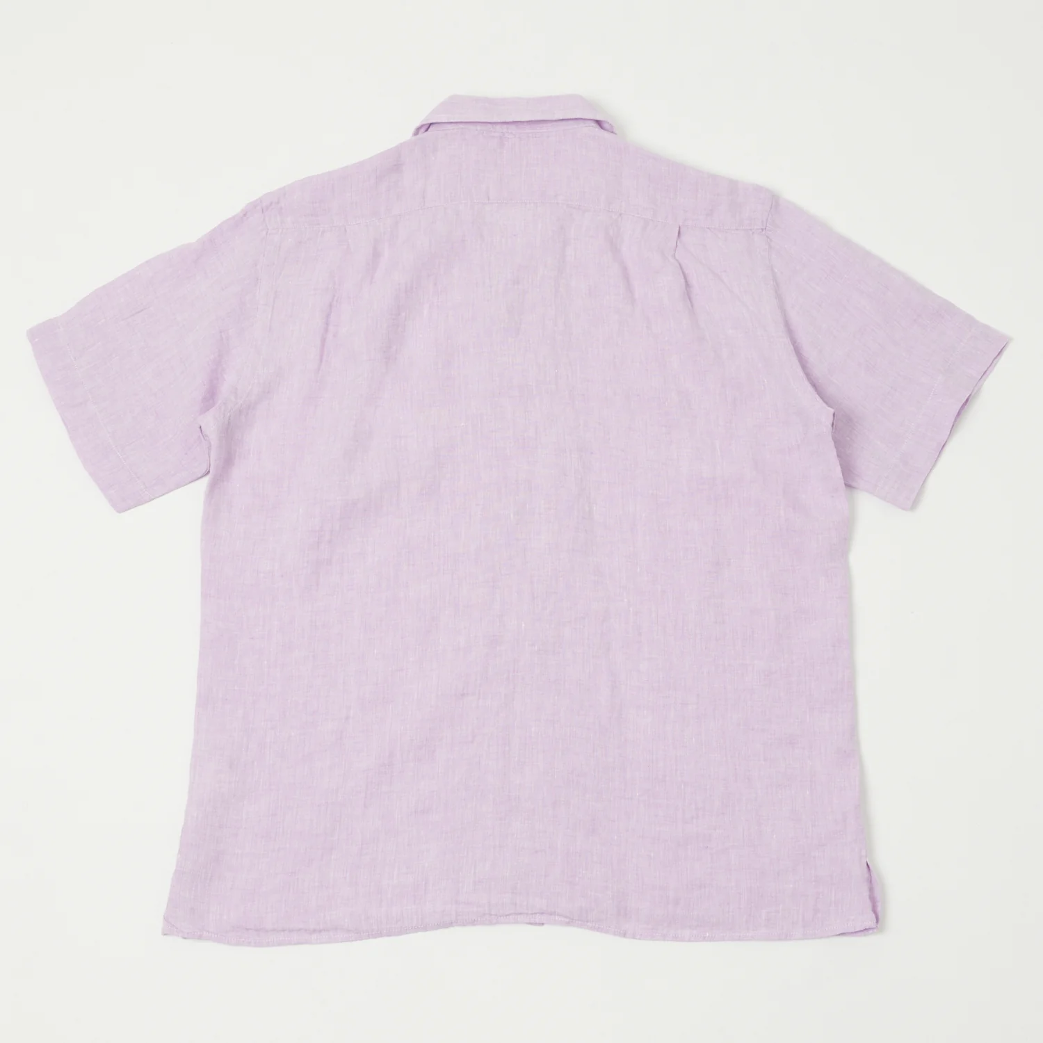 Hartford 'Palm' Camp Collar Linen Shirt - Violet - Image 5