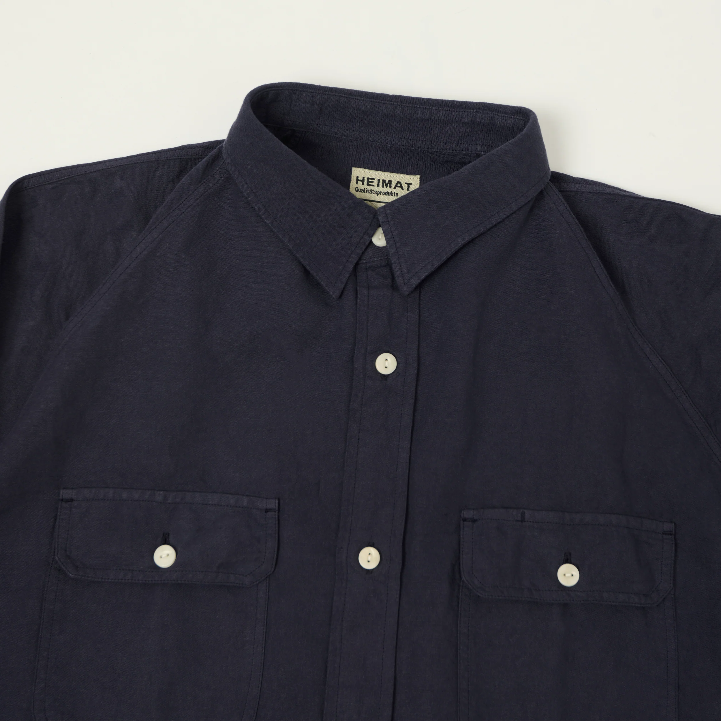Heimat Raglan Sleeve Cotton Hemp Work Shirt - Ink - Image 2