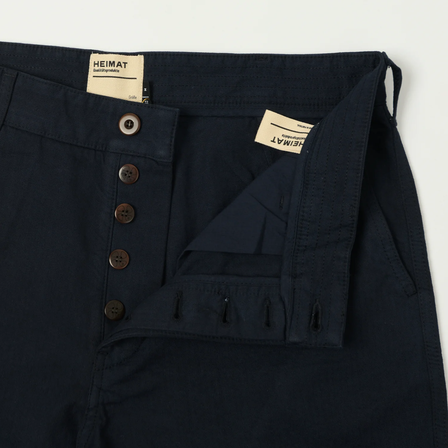 Heimat 'Journey' Herringbone Twill Chinos - Ink - Image 4