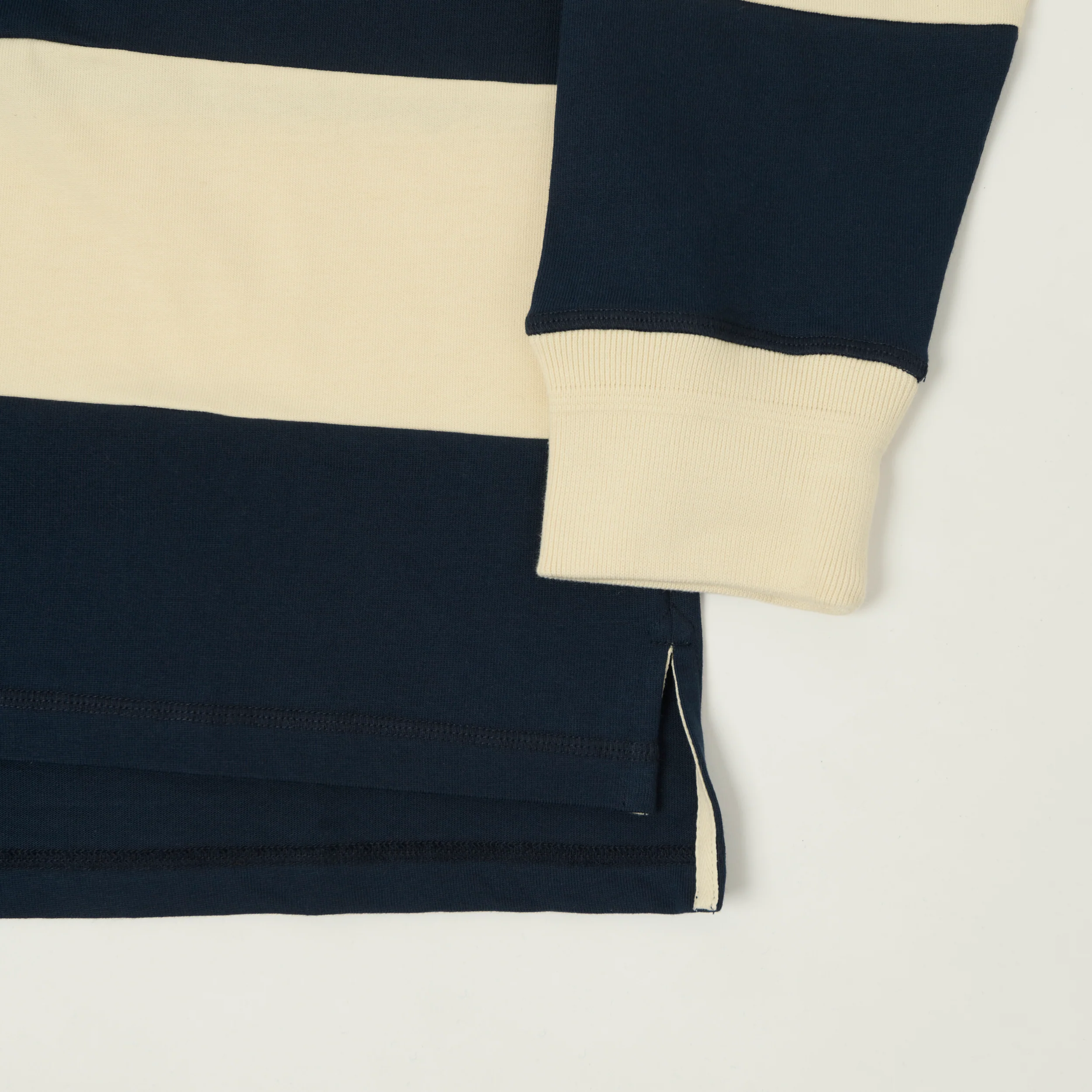Heimat Raglan Sleeve Rugby Shirt - Ink Blue/Seashell - Image 3