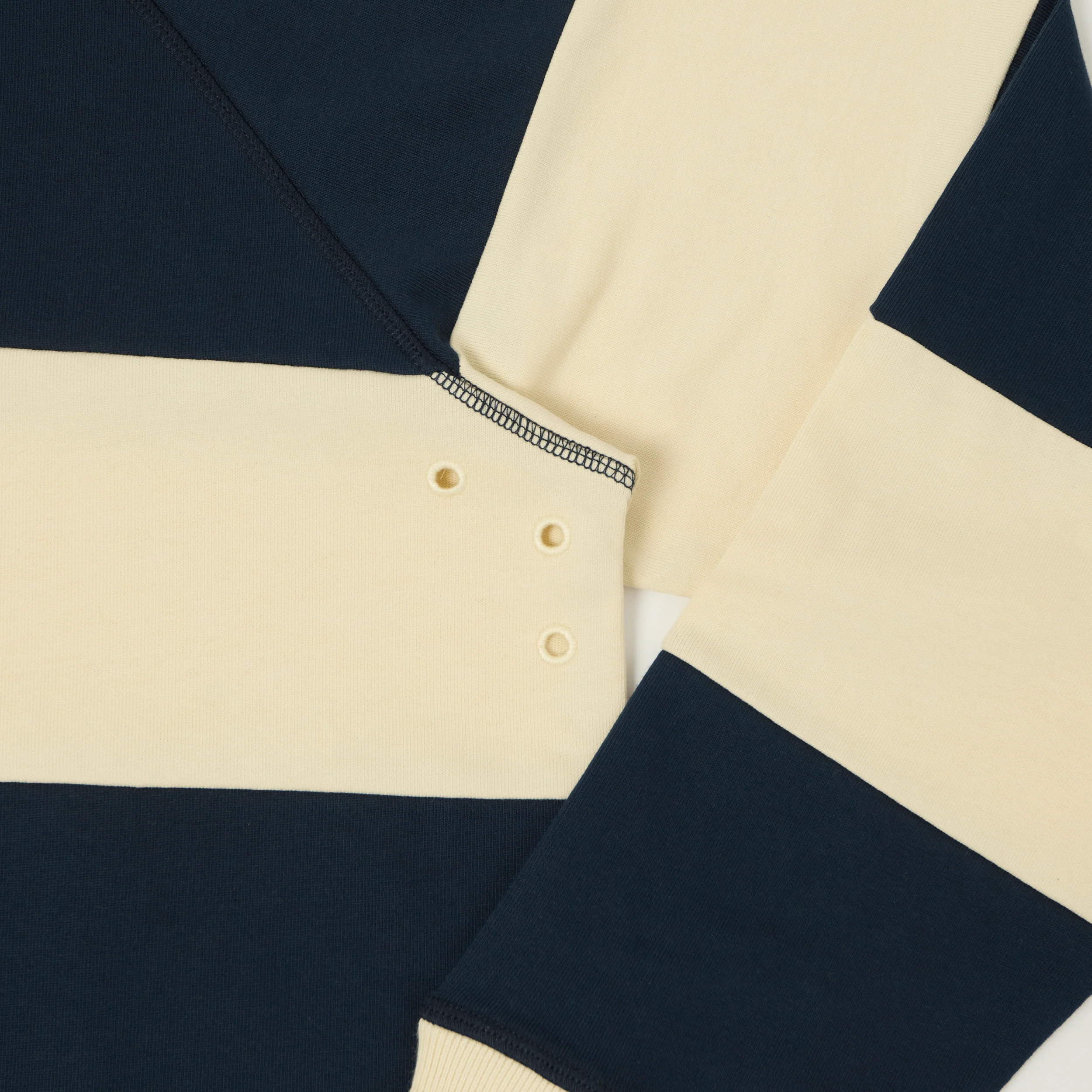 Heimat Raglan Sleeve Rugby Shirt - Ink Blue/Seashell - Image 4