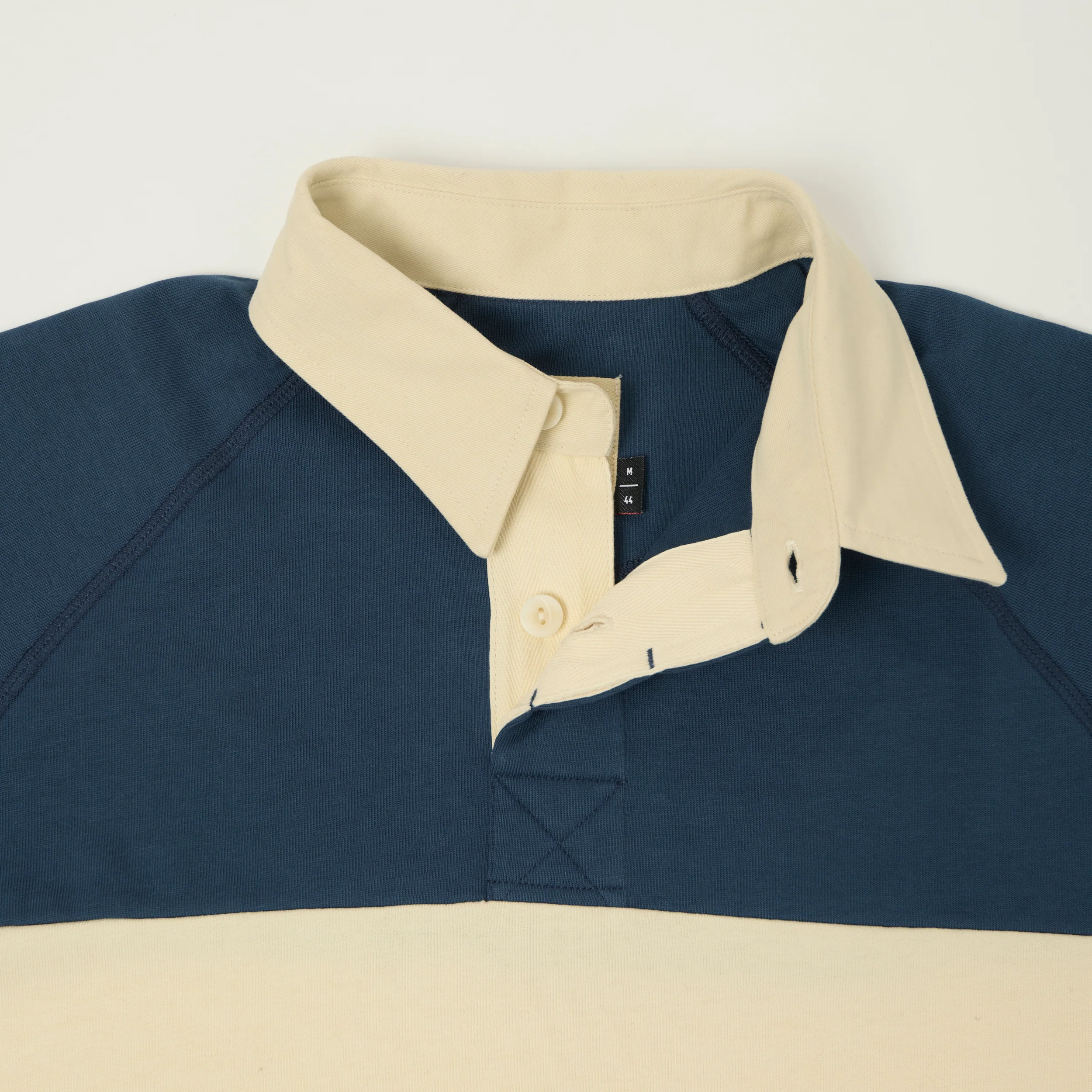 Heimat Raglan Sleeve Rugby Shirt - Trail Blue/Seashell - Image 5
