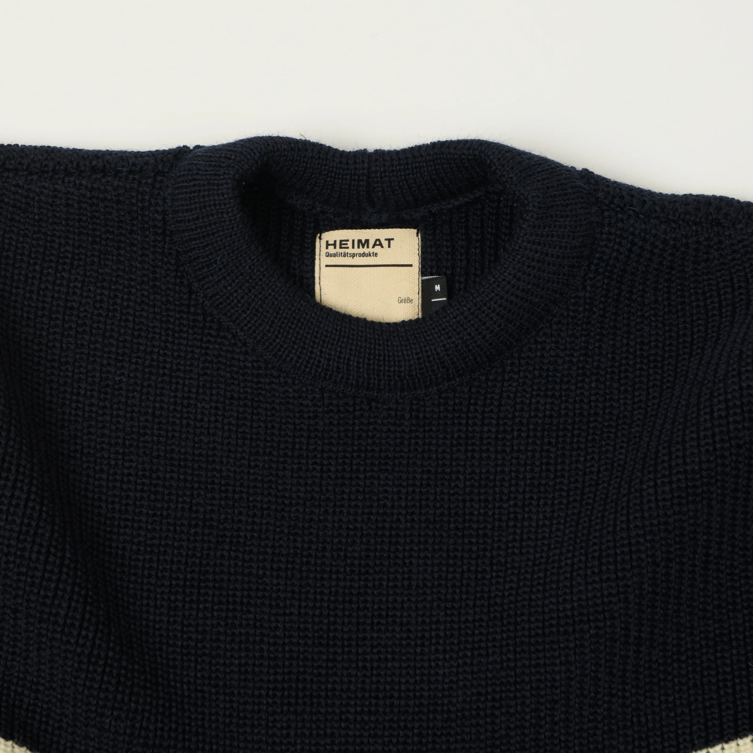 Heimat 'Mariner' Crew Neck Sweater - Ink/Seashell - Image 2