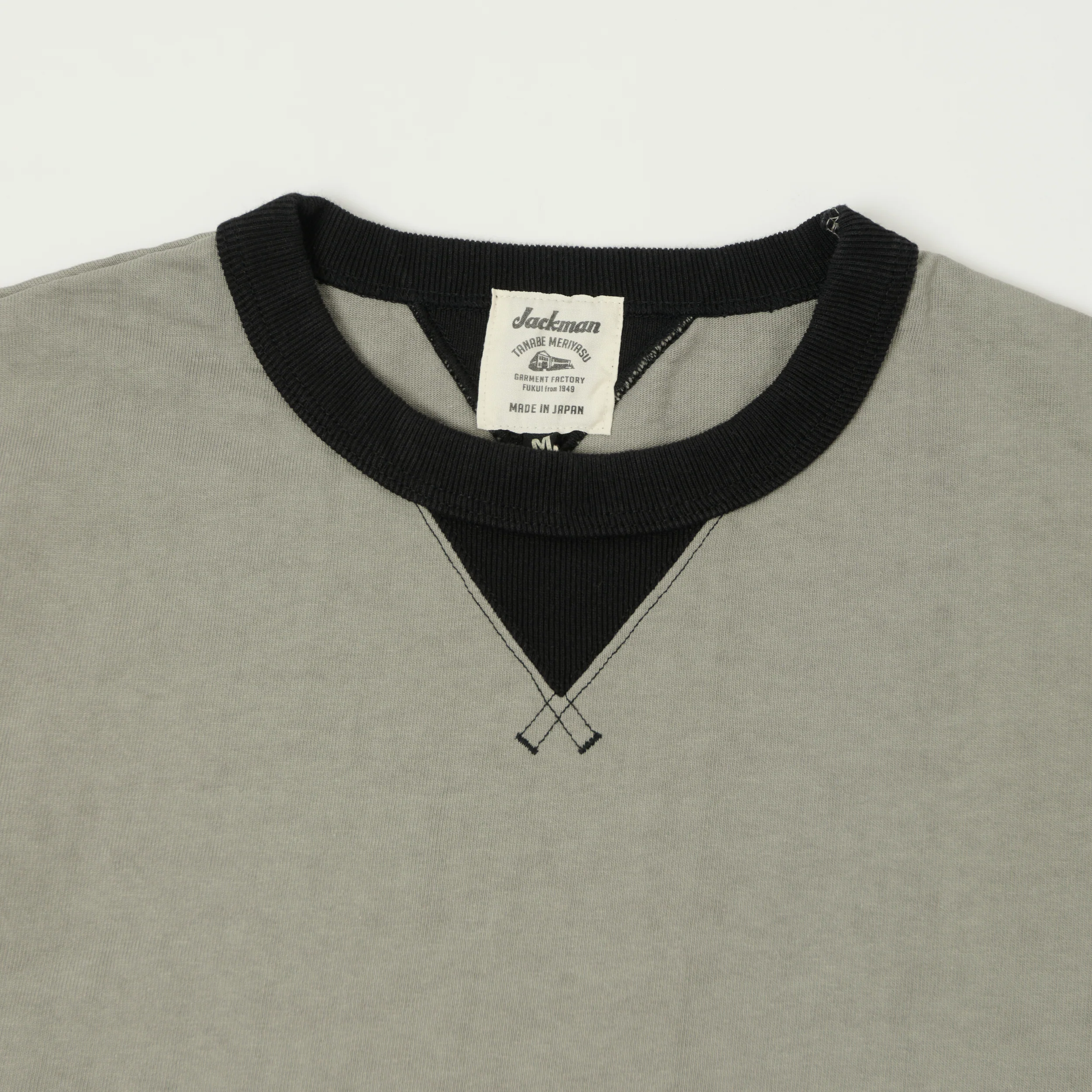 Jackman Dotsume Rib T-Shirt - Lizard Green/Black - Image 2