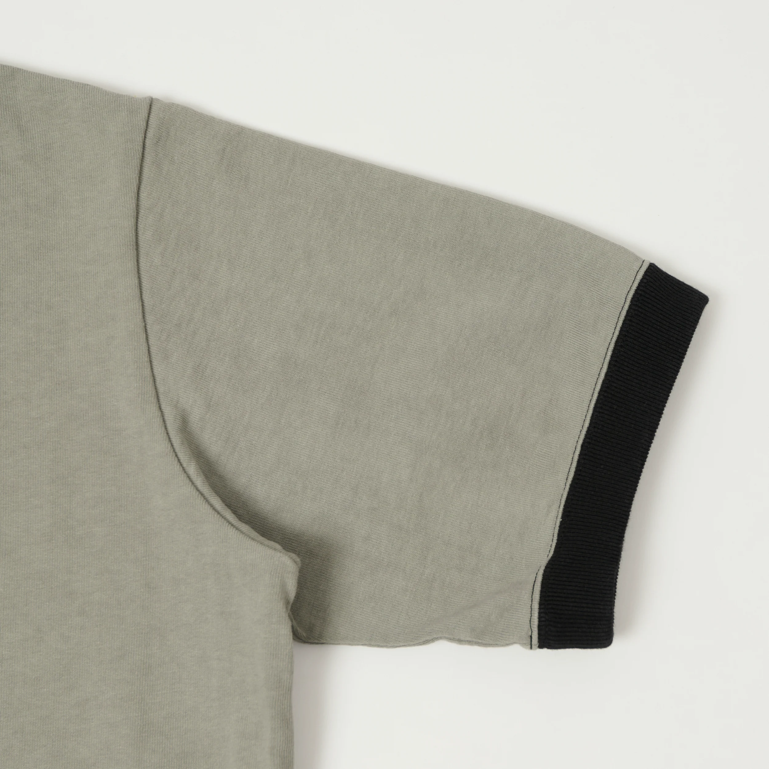 Jackman Dotsume Rib T-Shirt - Lizard Green/Black - Image 4