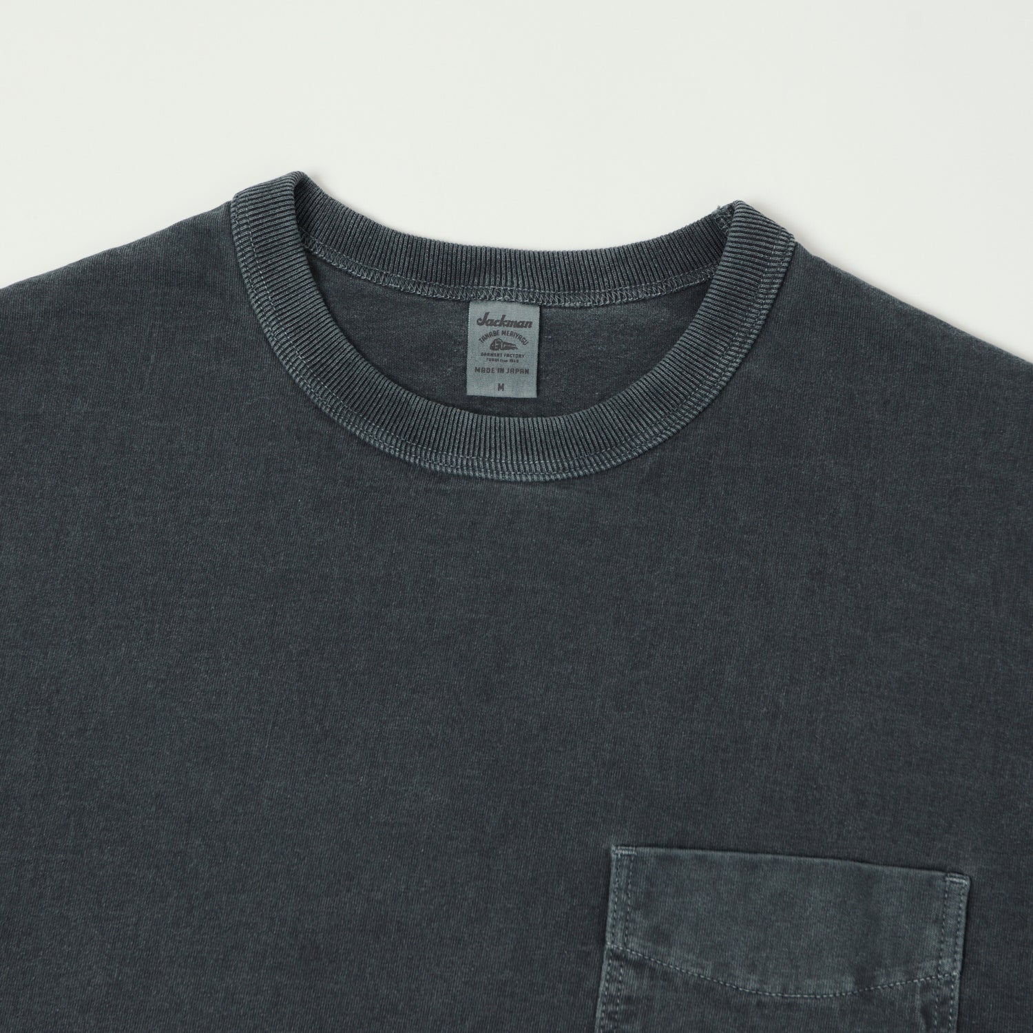 Jackman Pigment Dye Pocket T-Shirt - Fade Blue Grey - Image 2