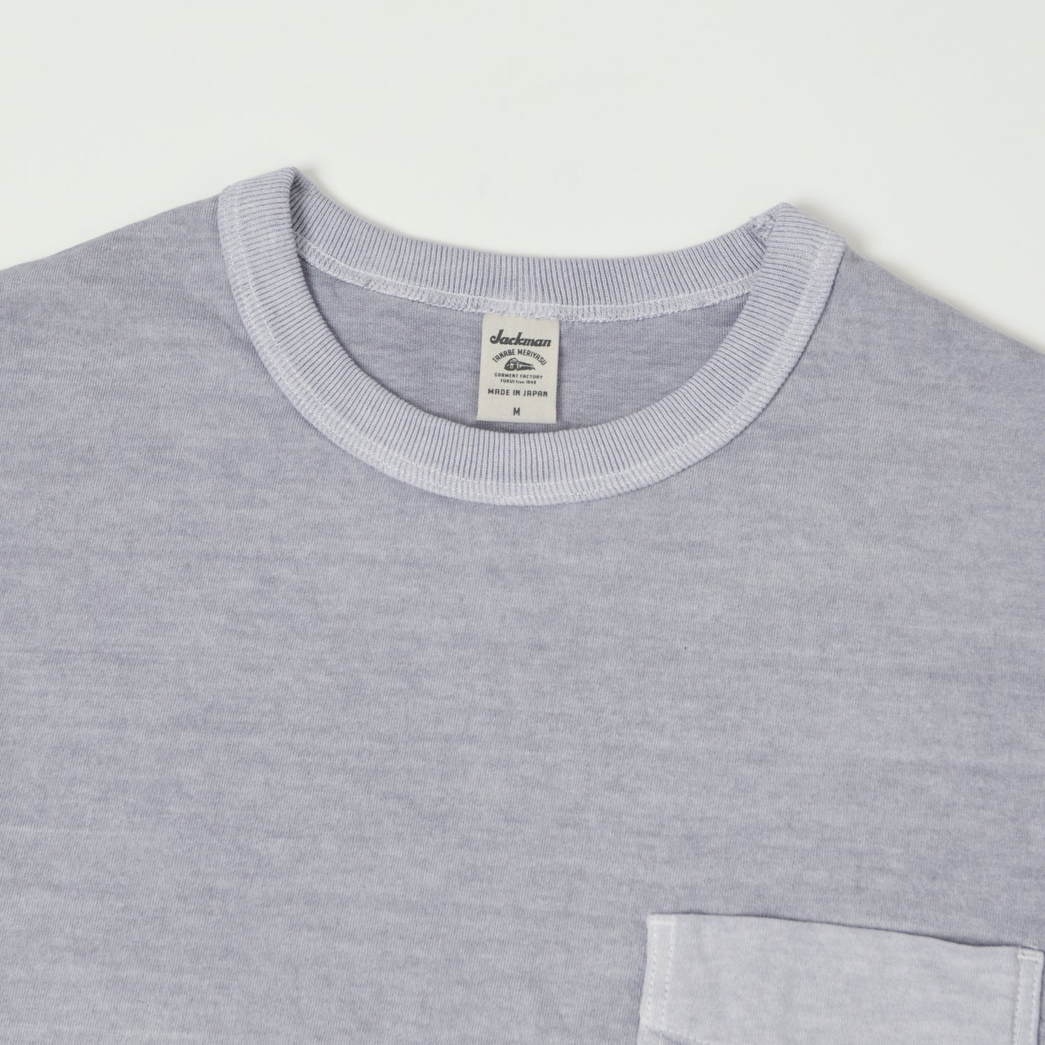Jackman Pigment Dye Pocket T-Shirt - Fade Lilac - Image 2
