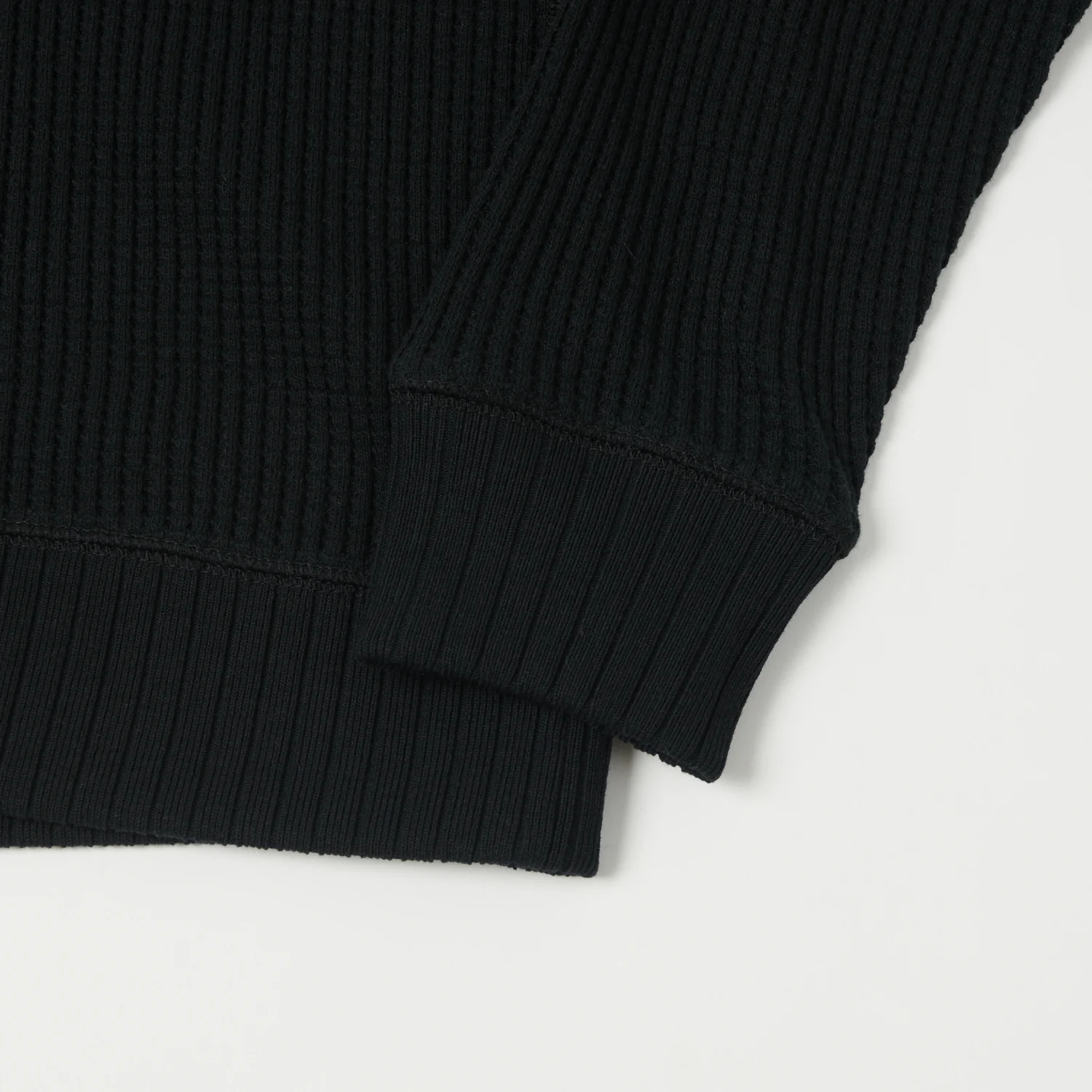 Jackman Midneck Waffle Sweatshirt - Black - Image 3