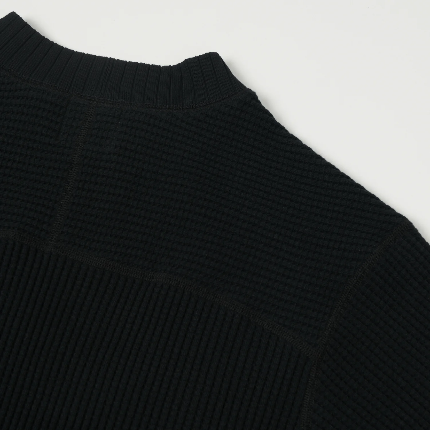 Jackman Midneck Waffle Sweatshirt - Black - Image 4