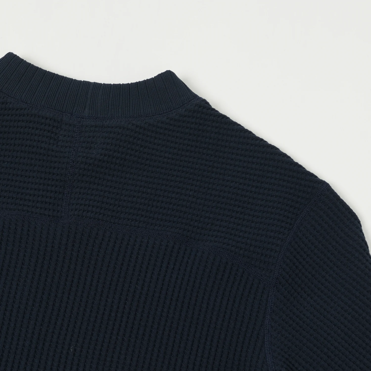Jackman Midneck Waffle Sweatshirt - Dark Navy - Image 3