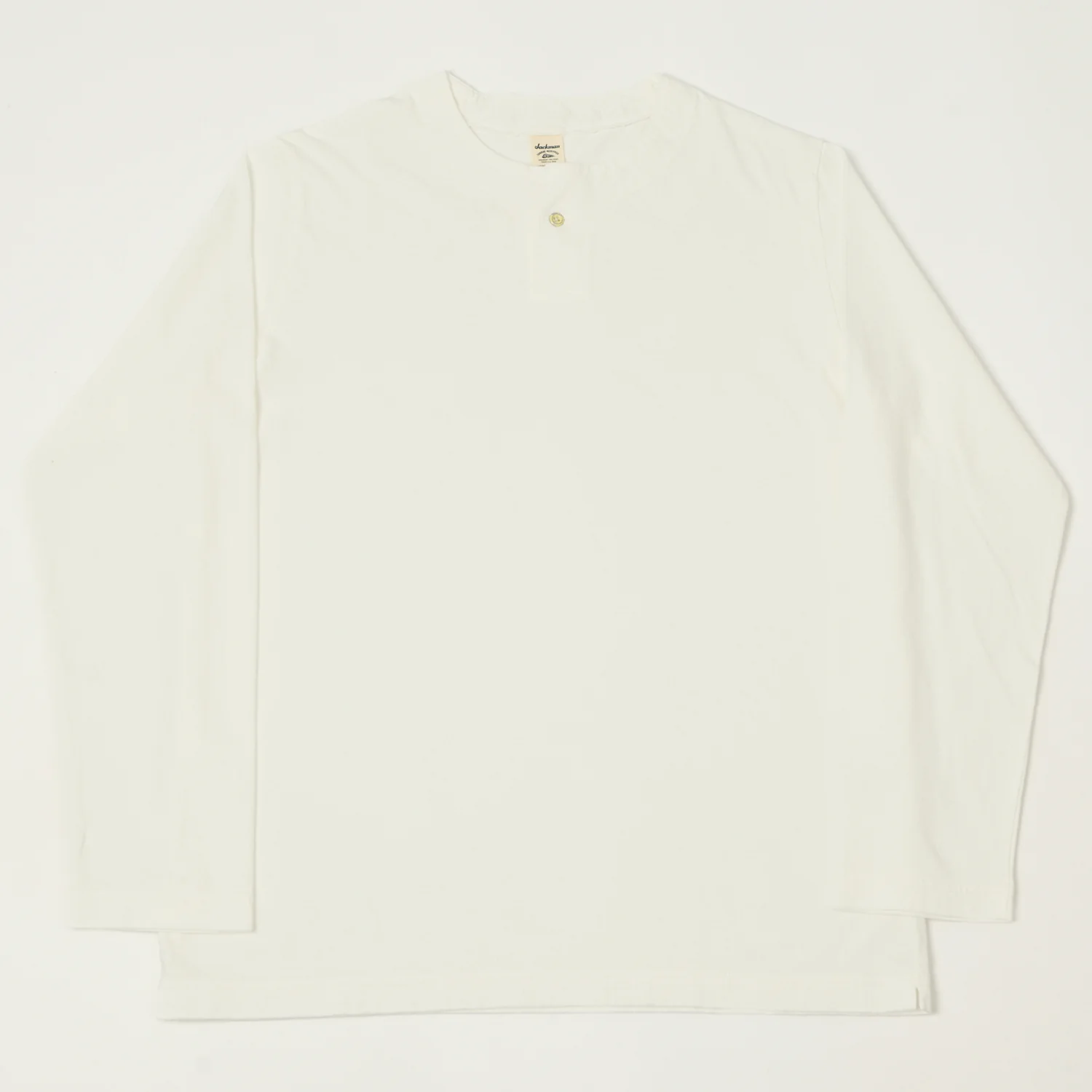 Jackman Long Sleeve Henley - White