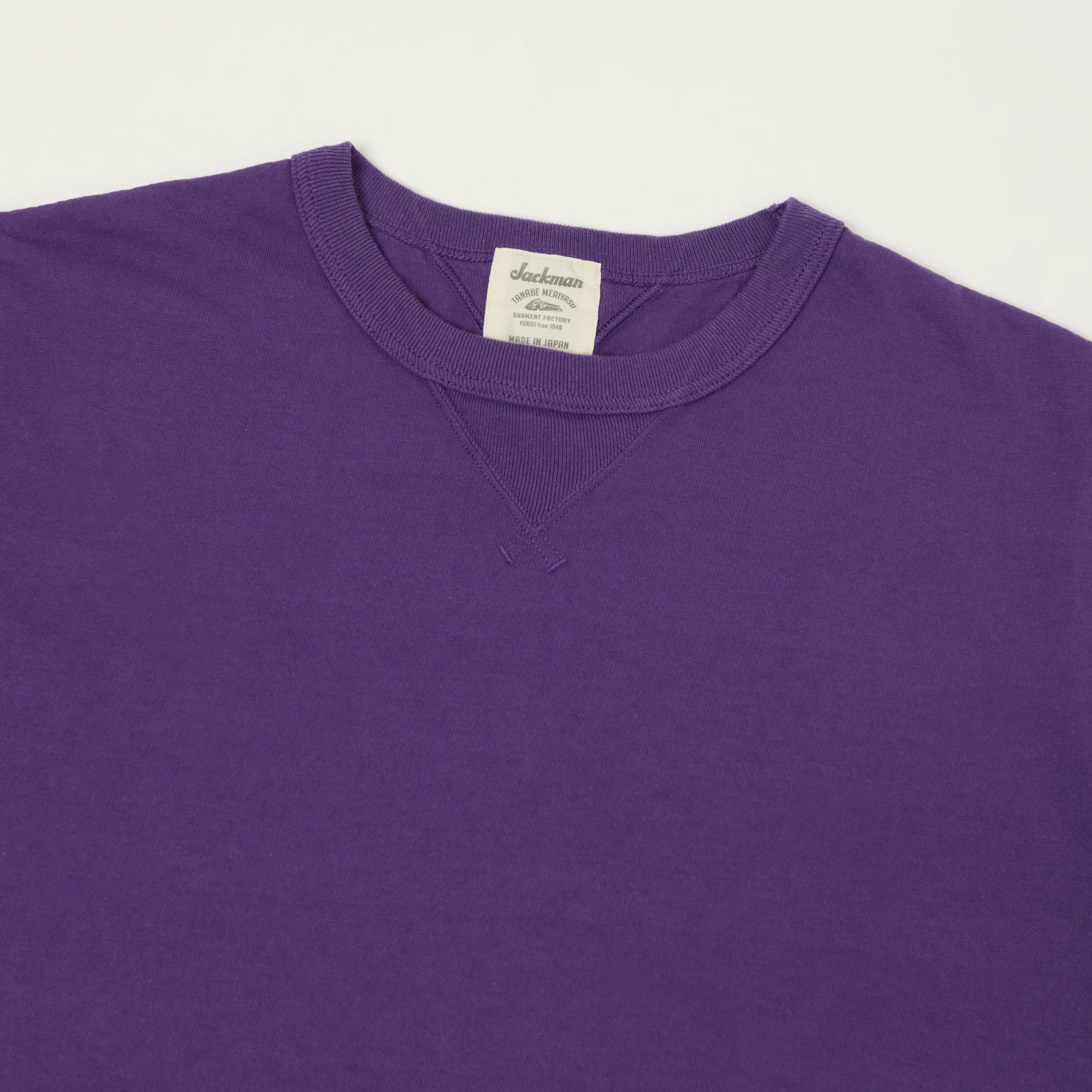Jackman Dotsume Rib T-Shirt - Purple - Image 2