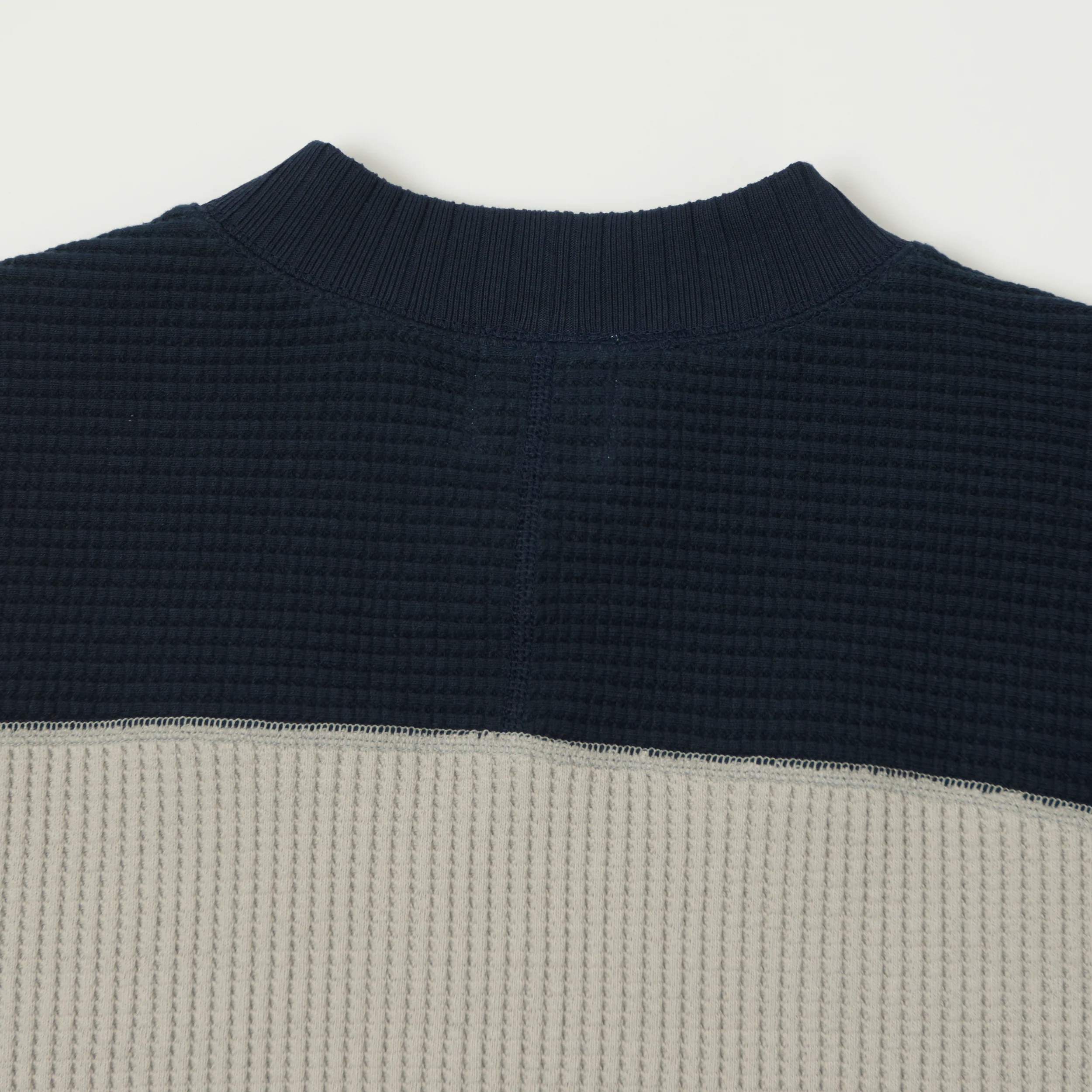 Jackman Midneck Waffle Sweatshirt - Concrete/Navy - Image 5