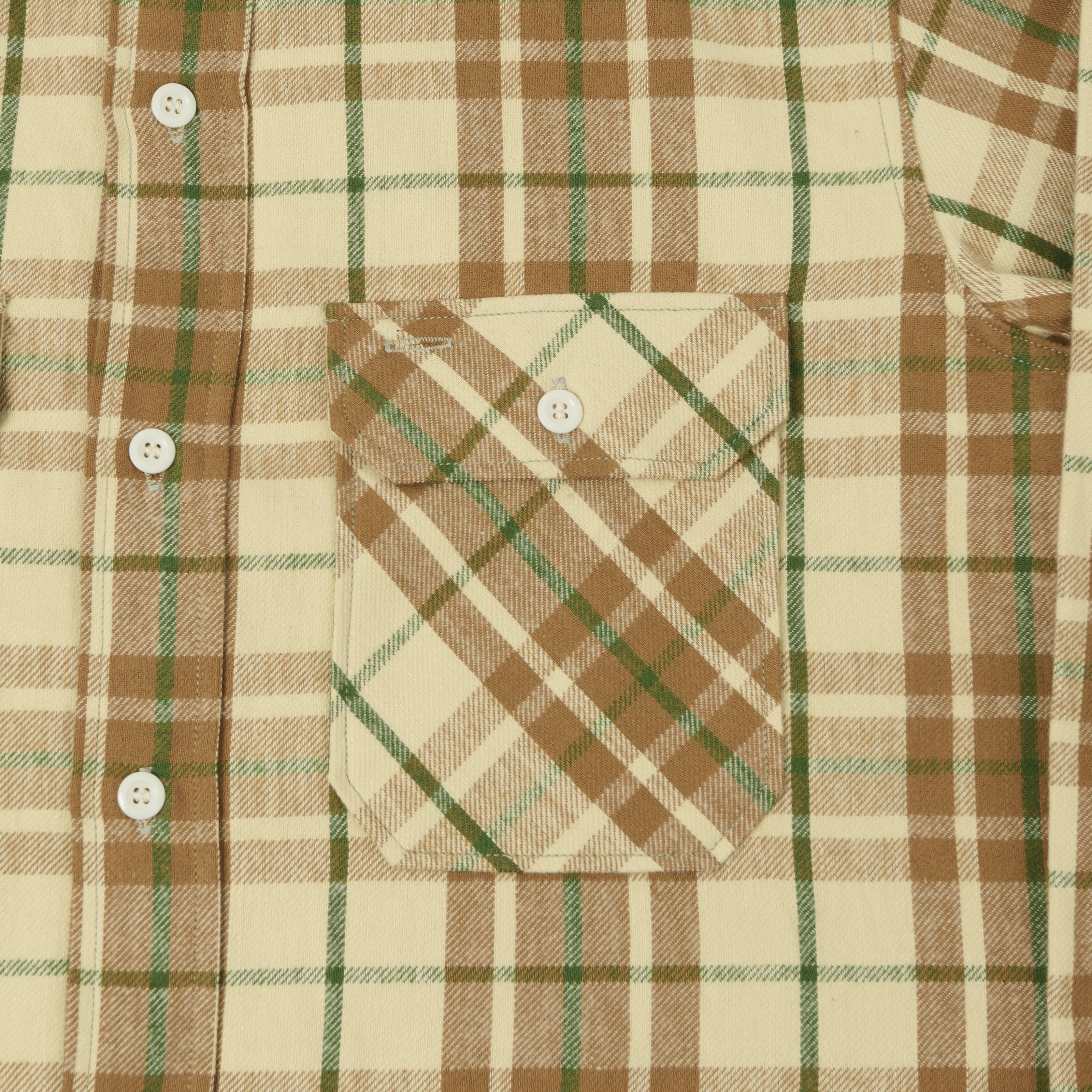 John Gluckow Lot. JG-06 'The Modern' Flannel Shirt - Beige - Image 4