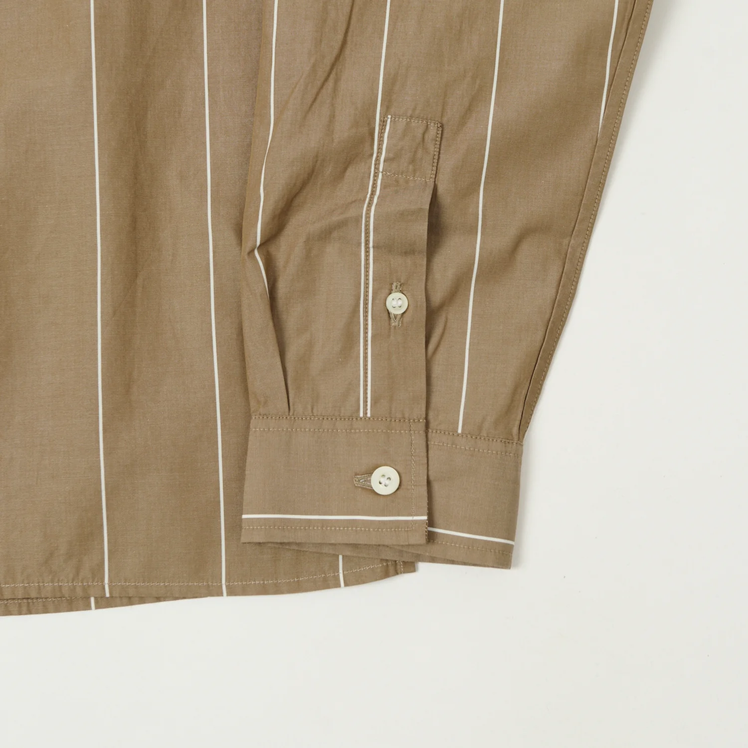 Knickerbocker Bowery Fine Cotton Shirt - Brown/White Stripe - Image 3