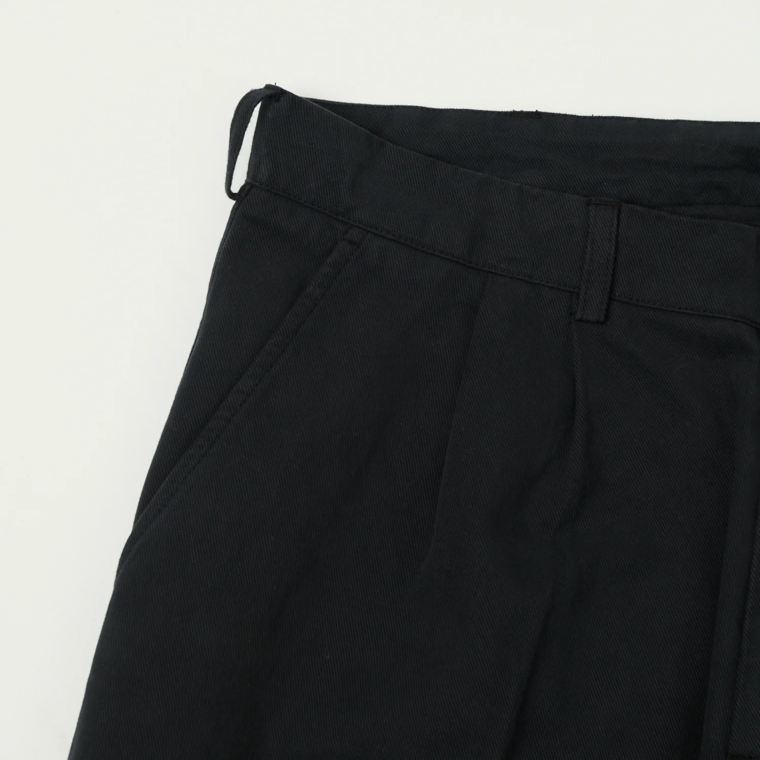 Knickerbocker Canal Pleated Twill Cotton Pant - Black - Image 3