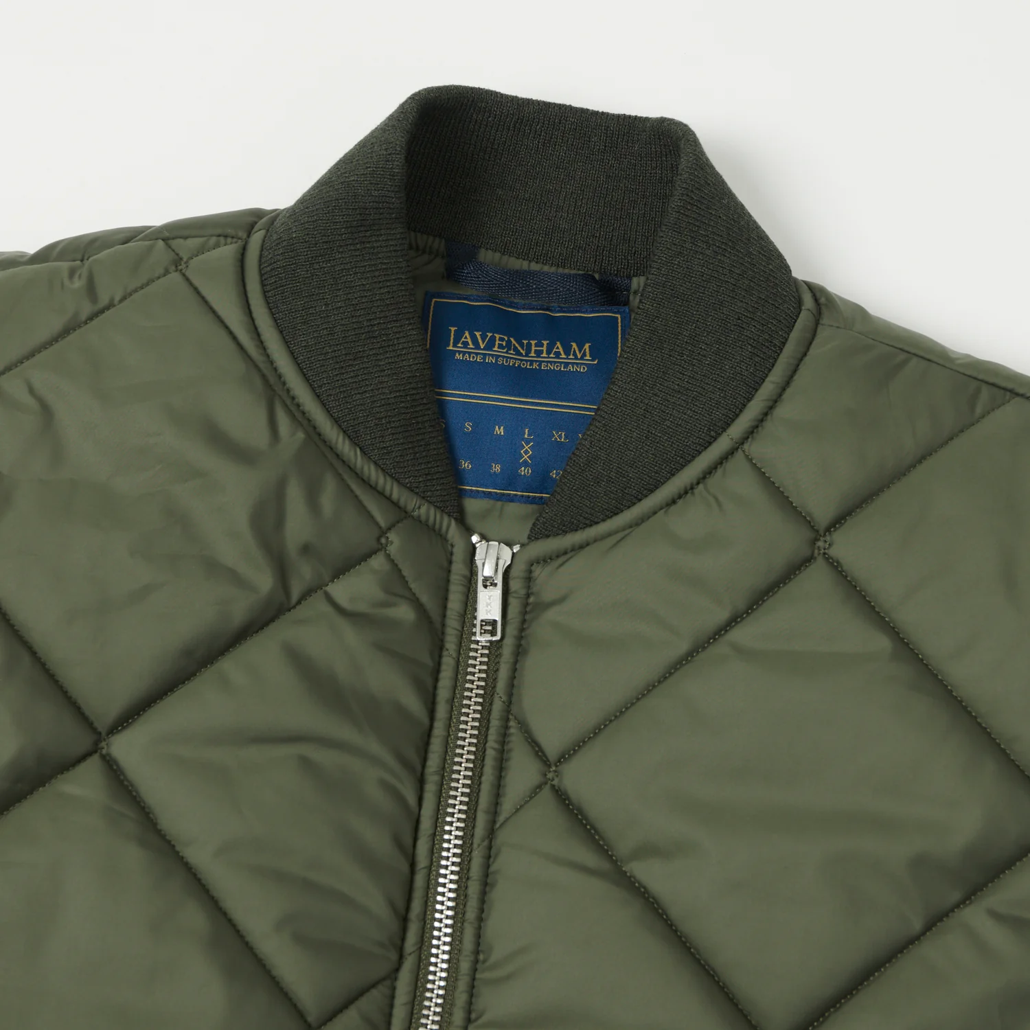 Lavenham Big Quilt Bomber Gilet - Olive Green - Image 2