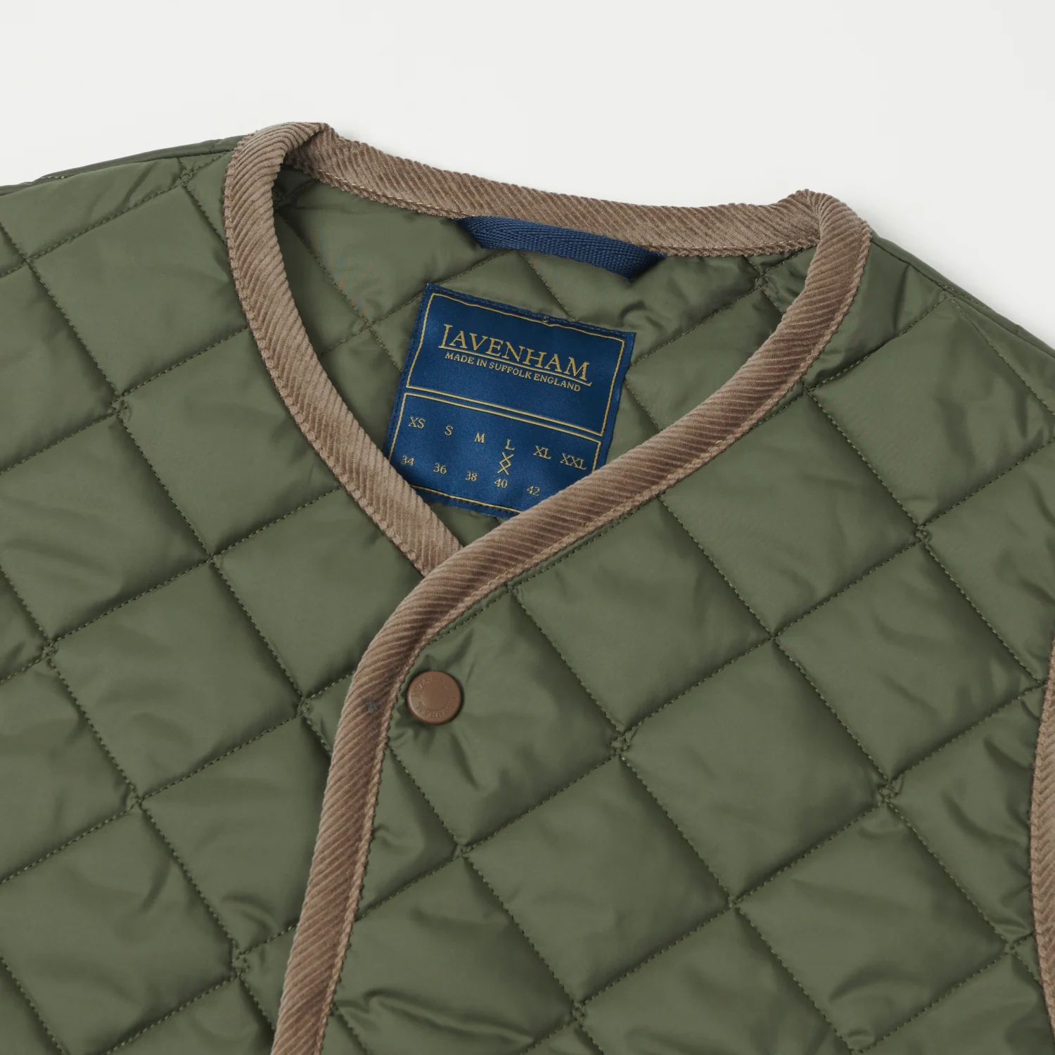 Lavenham Thornham Quilted Gilet - Olive Green/Olive Green - Image 2