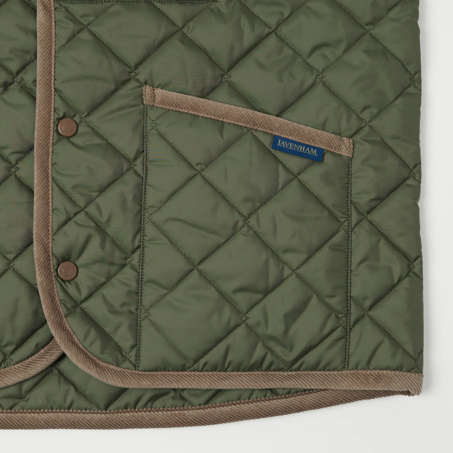 Lavenham Thornham Quilted Gilet - Olive Green/Olive Green - Image 4
