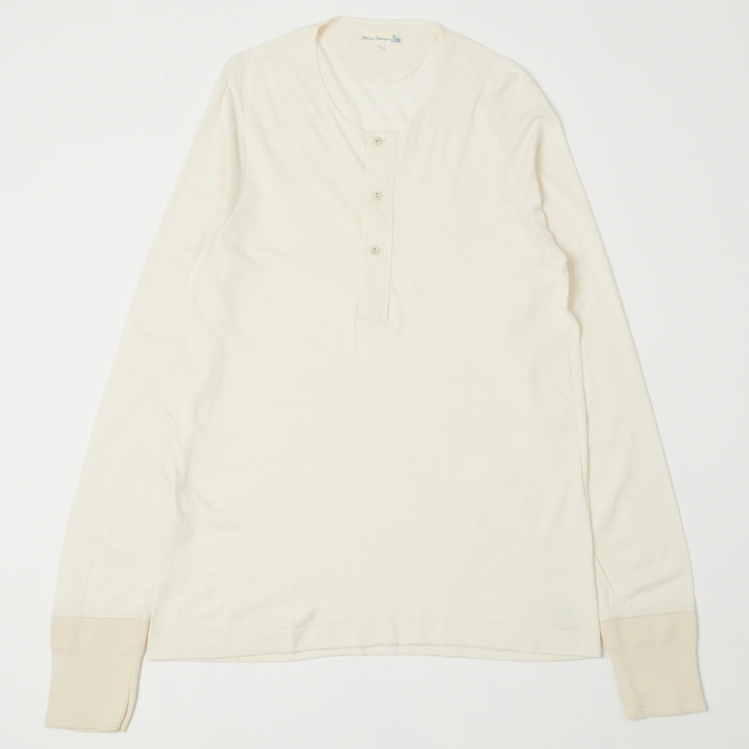 Merz b. Schwanen 102 Lightweight Long Sleeve Henley - Nature
